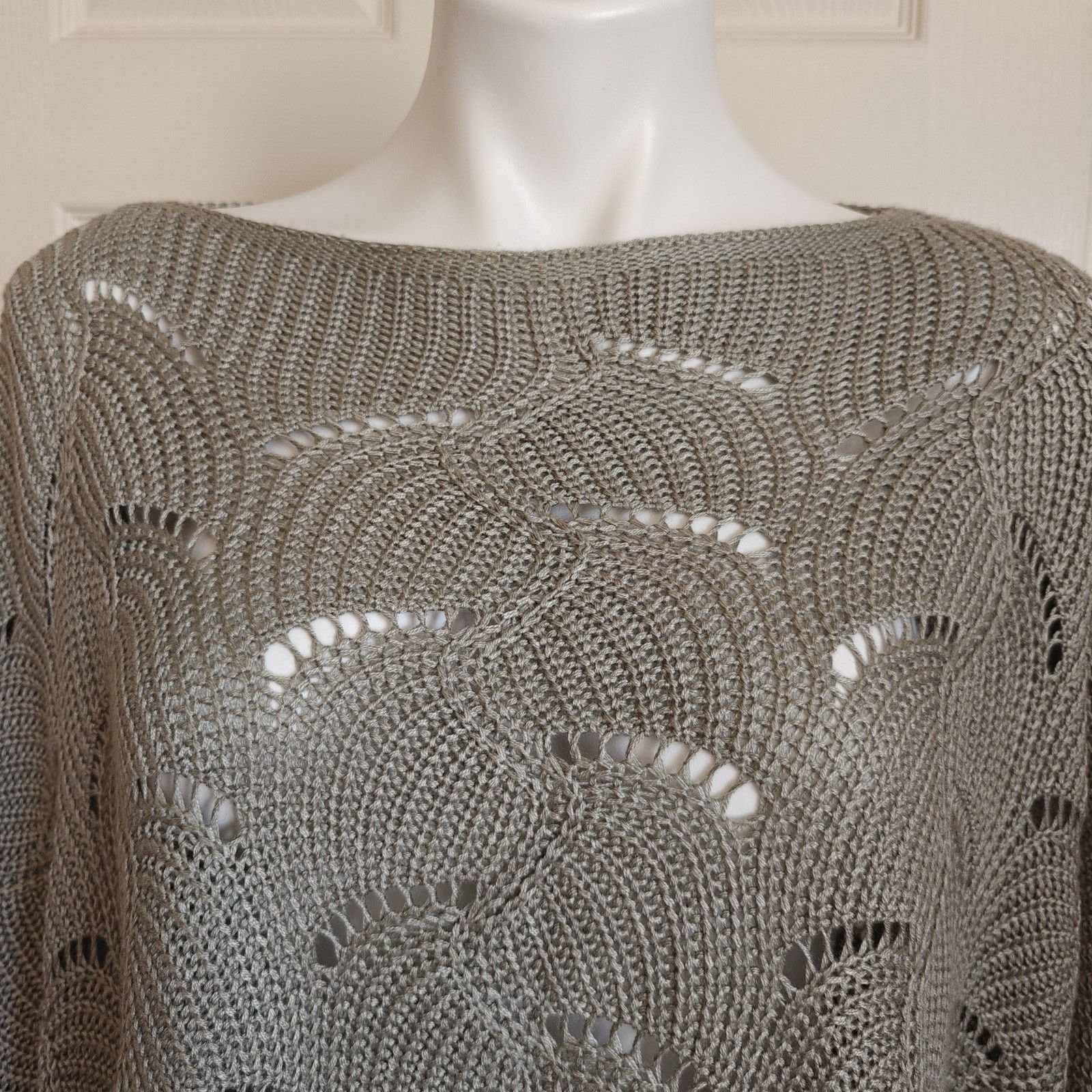 Anthropologie Moon & Madison open cable knit crop oversized sweater sz XS Size XS / US 0-2 / IT 36-38 - 3 Thumbnail