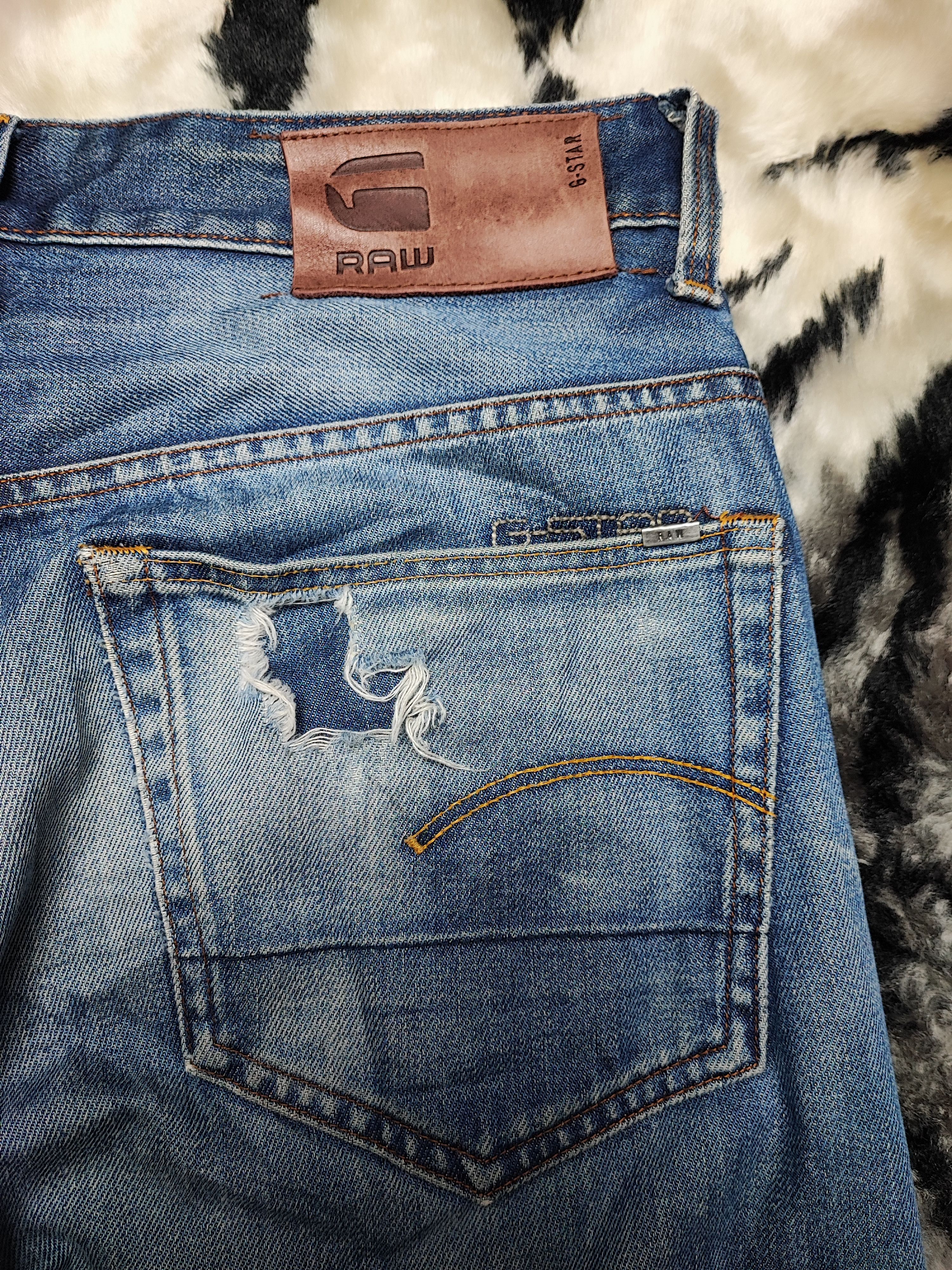 G-Star G Star Raw Jean Distress Stone Wash Size US 31 - 13 Thumbnail