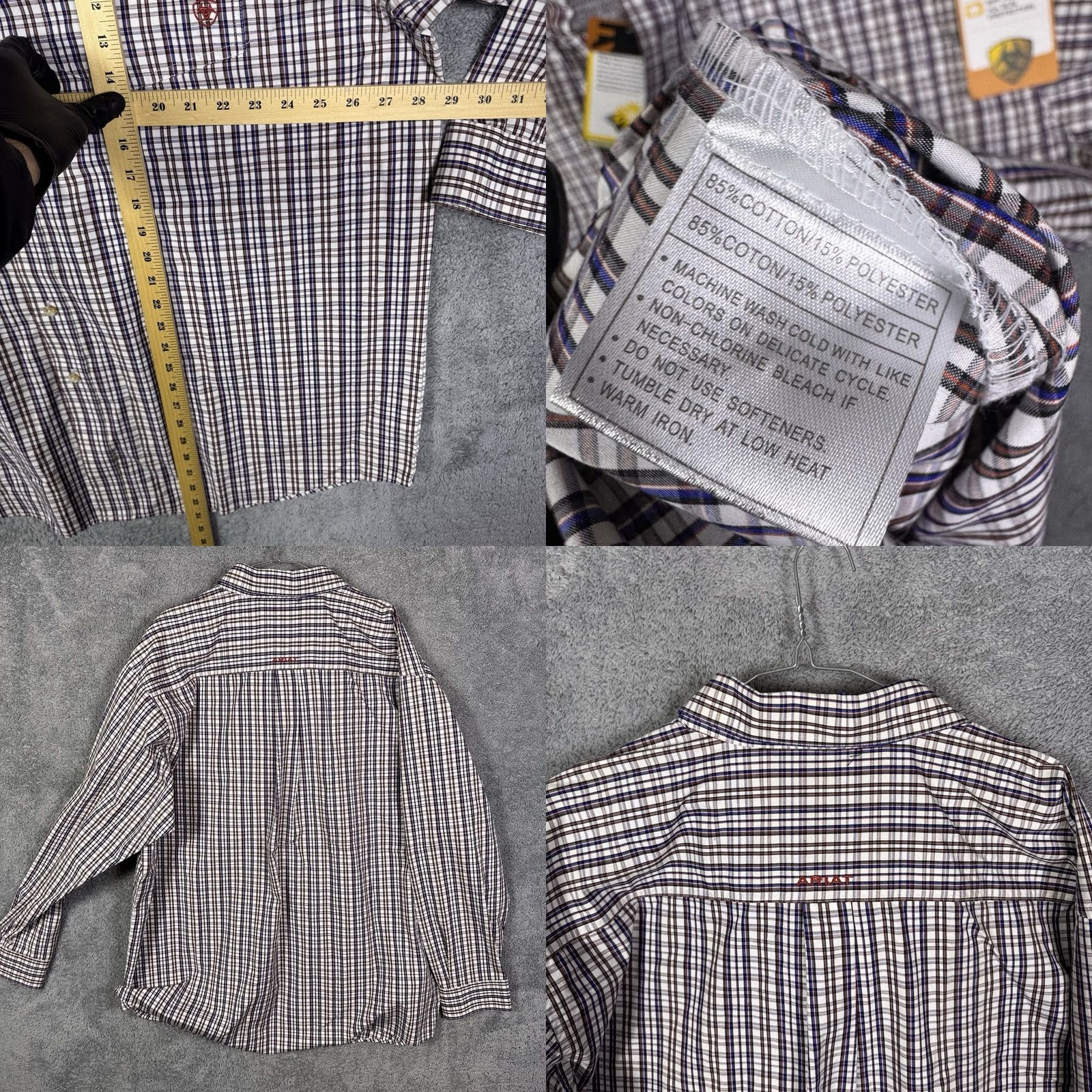 Ariat Ariat Pro Series Shirt Men's 2XL XXL Adel Plaid Workwear Utility Wicking UPF Size US XXL / EU 58 / 5 - 9 Thumbnail