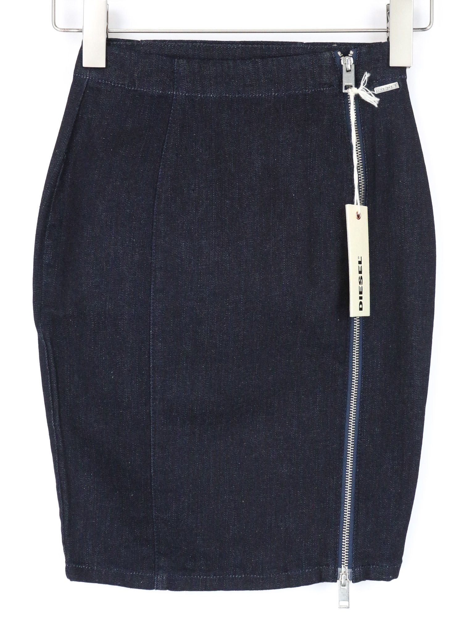 Diesel DE-TRAX GONNA 0EALB W23 Dark Blue Pencil Zipped Skirt 74573 Size 23" - 1 Thumbnail