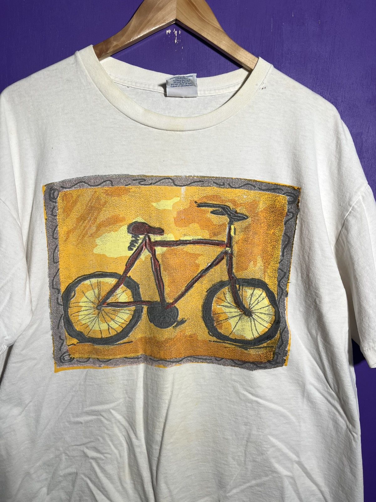 Vintage Vintage 90s Bicycle summer art t-shirt Size US XL / EU 56 / 4 - 3 Thumbnail