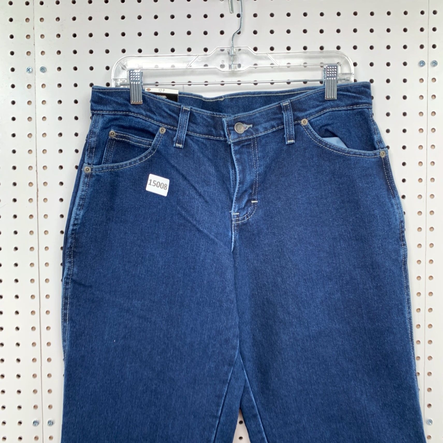 Dickies VINTAGE Dickies Women Work Jeans Size 12P Five Pocket Stretch Mid Rise Relaxed Blue Size 34" / US 12 / IT 48 - 2 Thumbnail