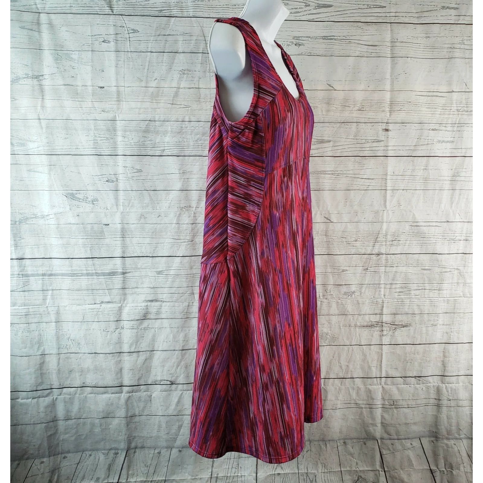Prana Prana Womens Tank Dress Sz M Purple Pink Azalea Rainblur Alec Scoop Neck Sleeveless Casual Summer Womens Size M / US 6-8 / IT 42-44 - 3 Thumbnail
