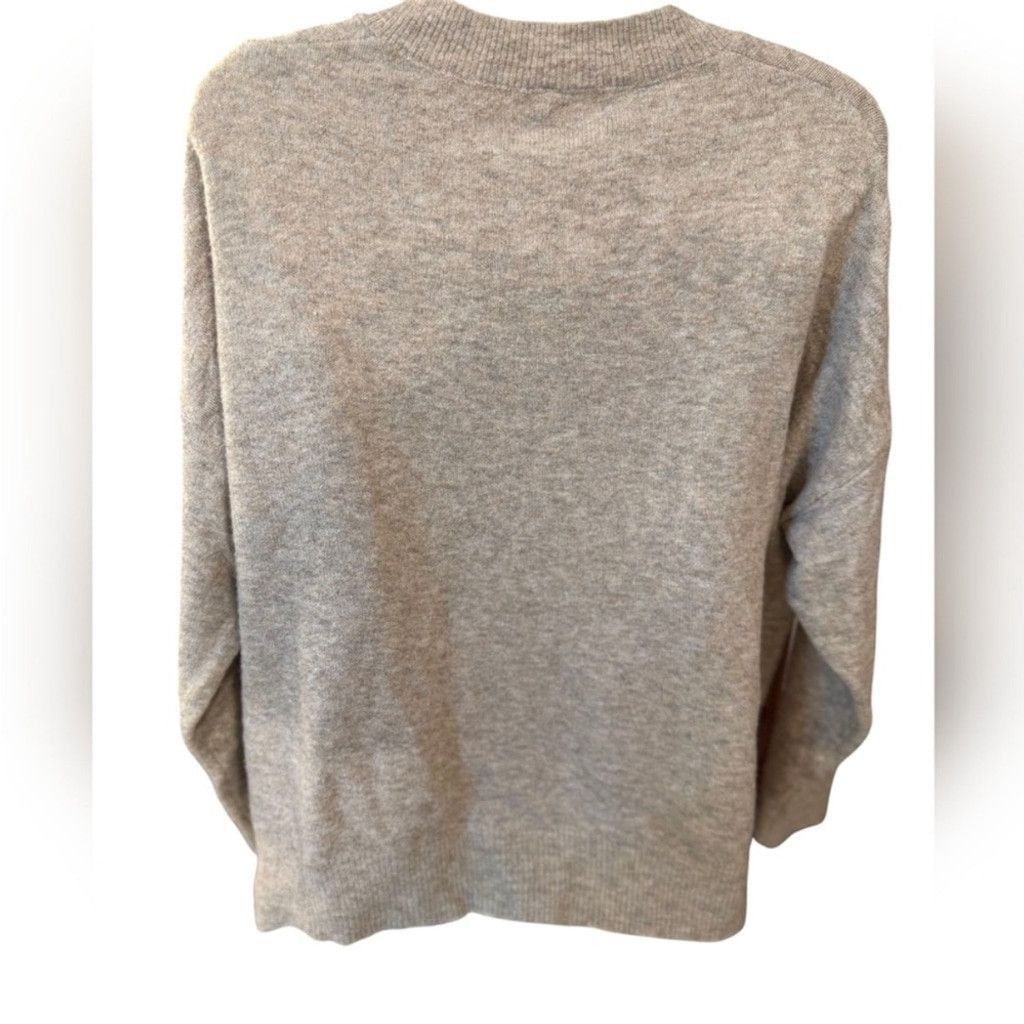 Debut Dreamers by Debut Beige Fuzzy V-Neck Sweater Medium Size M / US 6-8 / IT 42-44 - 4 Thumbnail