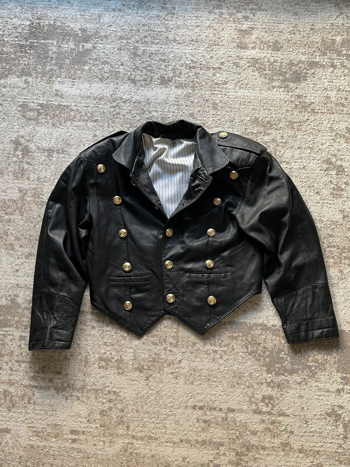 Other Vintage 1980's - 1990's Sz M Leather Jacket Black Rare Size M / US 6-8 / IT 42-44 - 2 Thumbnail