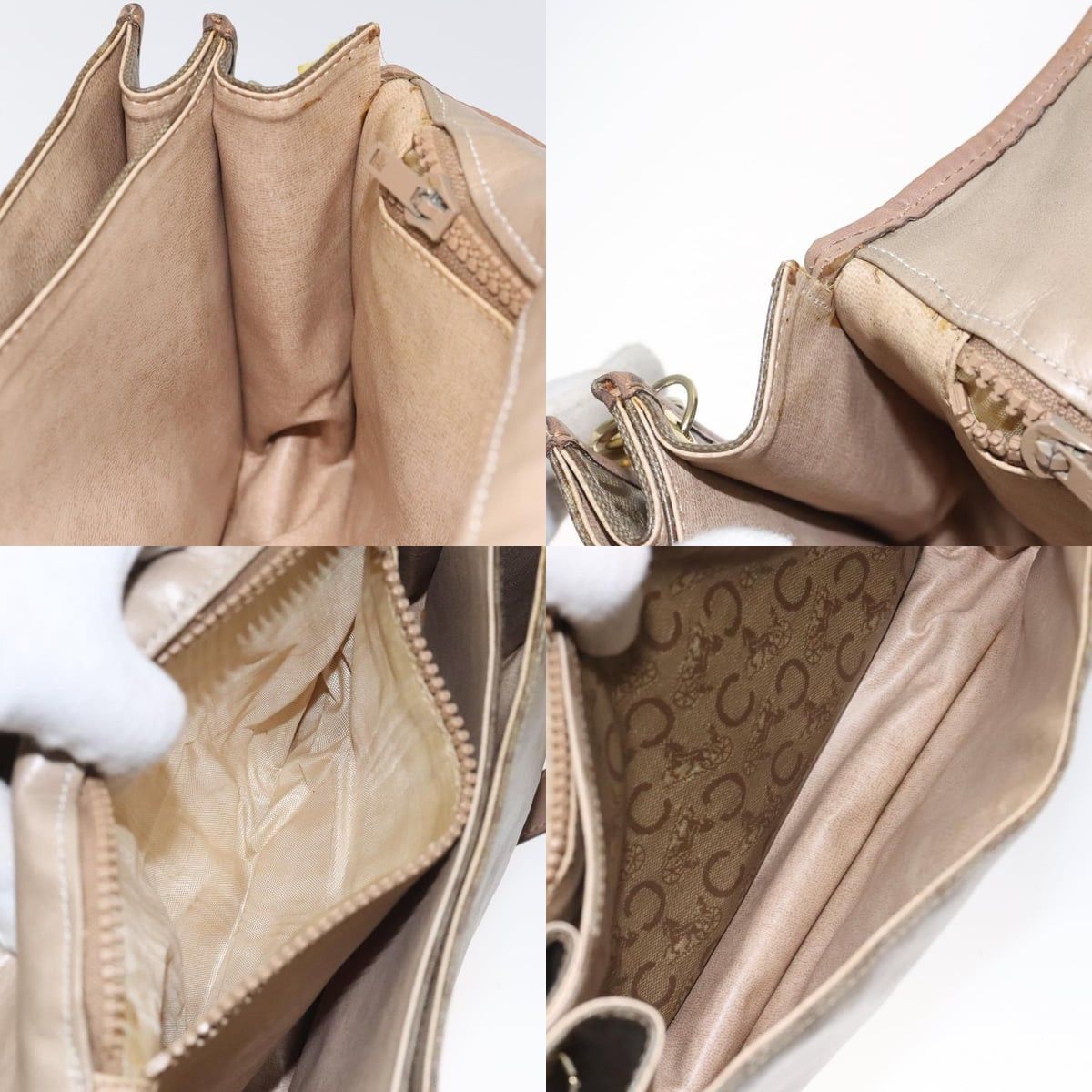 Celine CELINE C Sulky Shoulder Bag Coated Canvas Beige Gold Size ONE SIZE - 12 Thumbnail