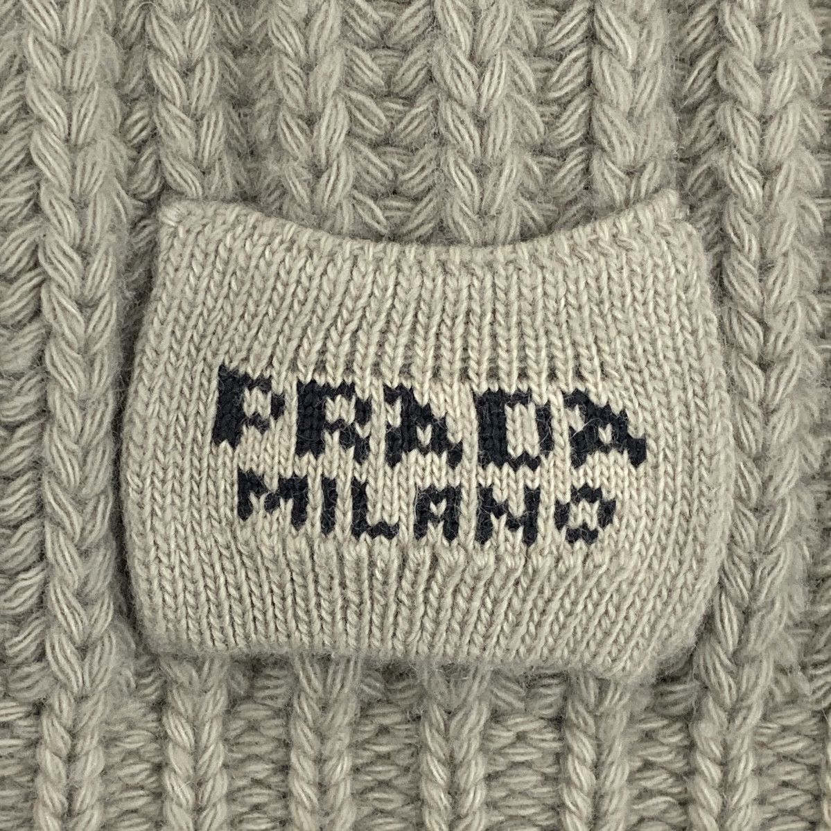 Prada Prada Logo Intarsia Wool Cardigan Grey-Green (42) Size US XS / EU 42 / 0 - 5 Thumbnail