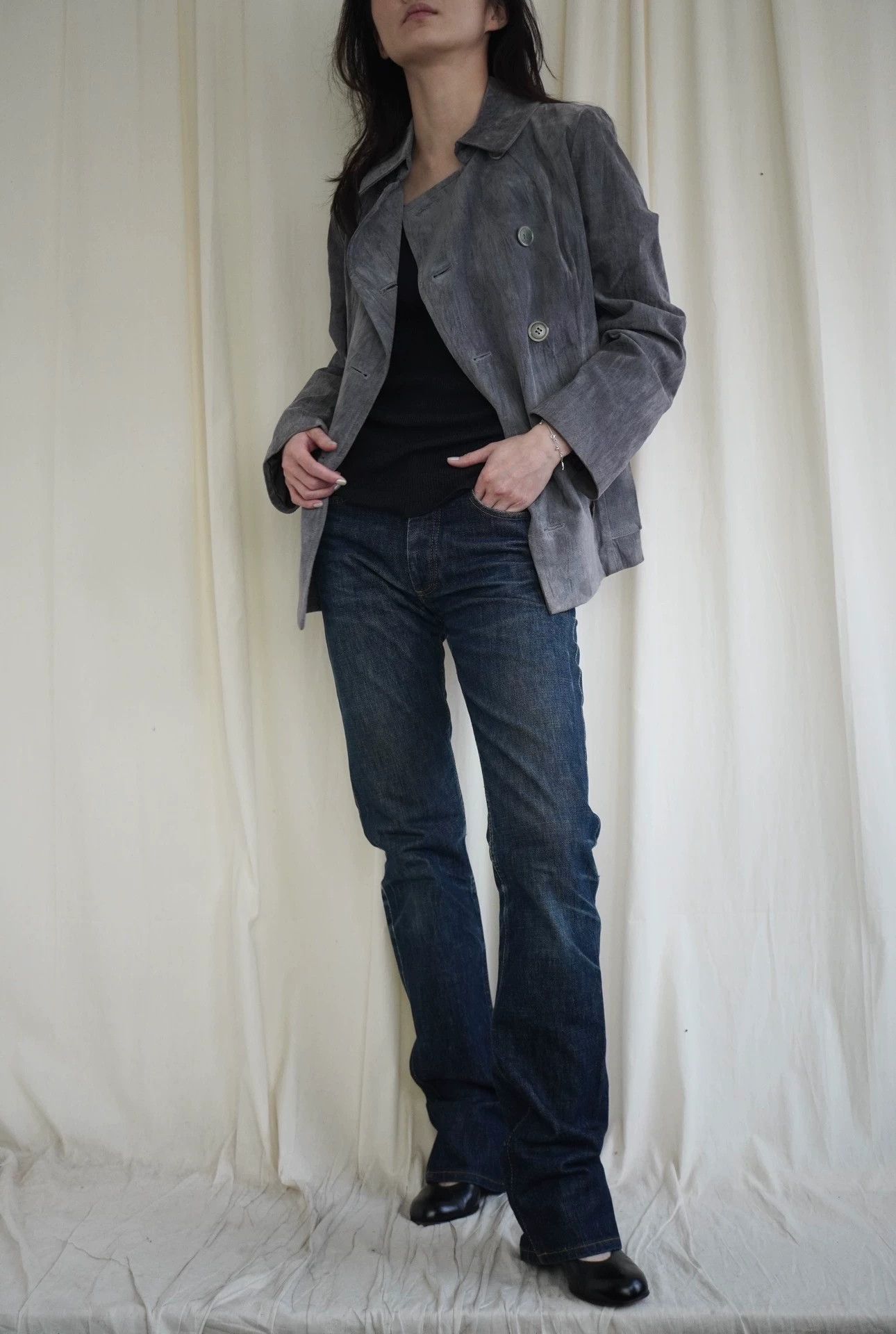 Y's Y'S YohjiYamamoto 00s Gray Pleated Pigskin Jacket Size S / US 4 / IT 40 - 6 Thumbnail