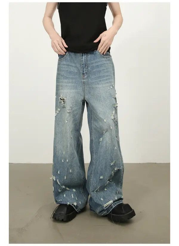 VIBE American style distressed high street washed ripped jeans Size US 32 / EU 48 - 3 Thumbnail