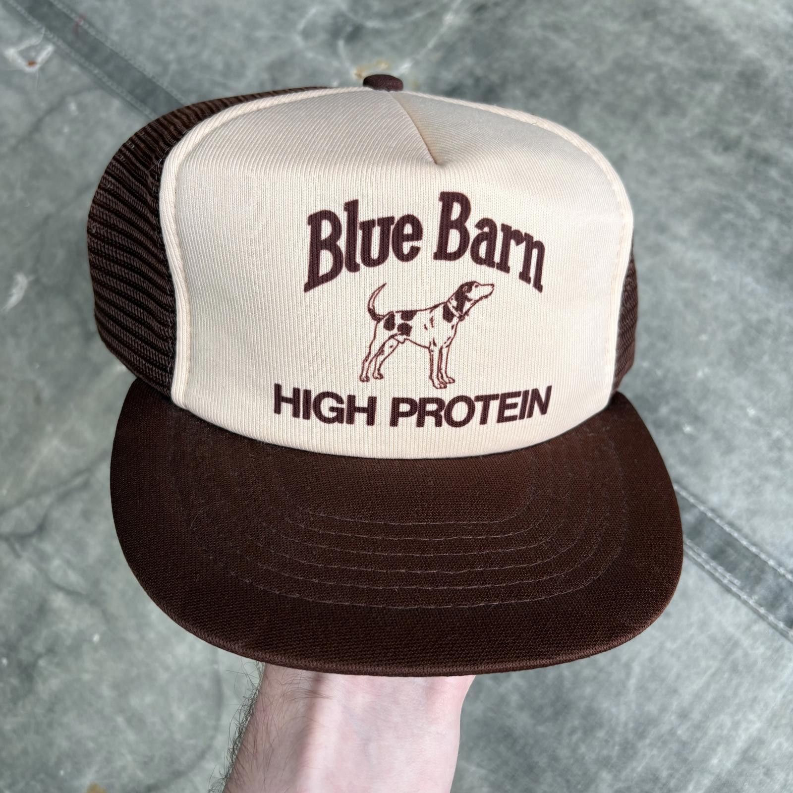 Vintage Vintage 80s Blue Barn High Protein Blue Heeler Trucker Hat Size ONE SIZE - 1 Thumbnail