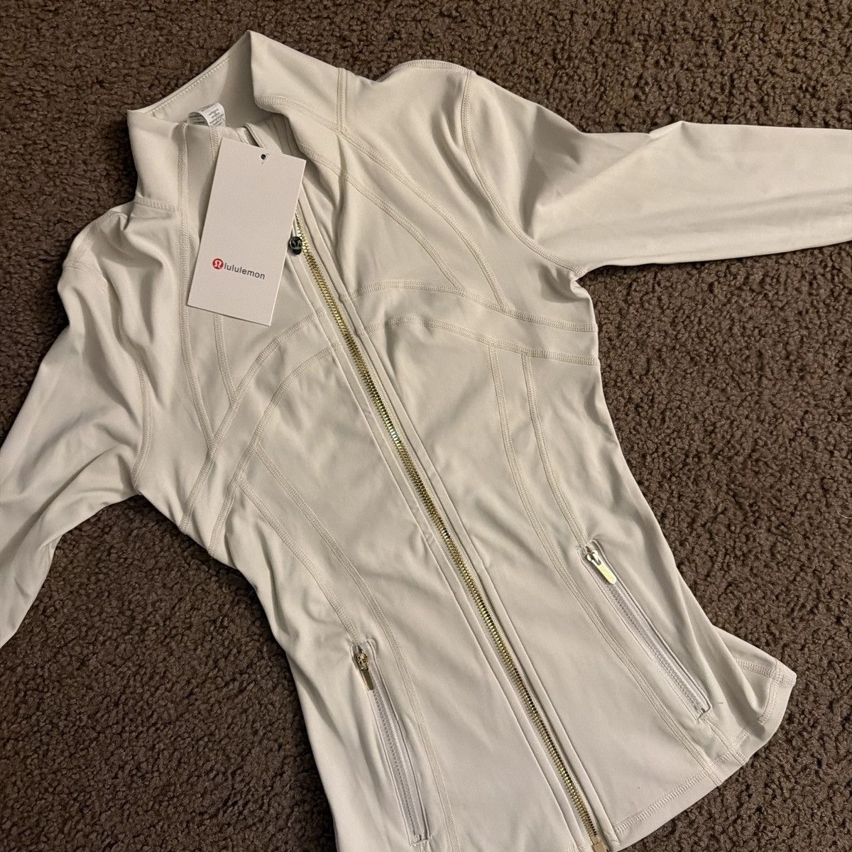 Lululemon White lululemon with gold zippers define jacket Size XS / US 0-2 / IT 36-38 - 1 Thumbnail