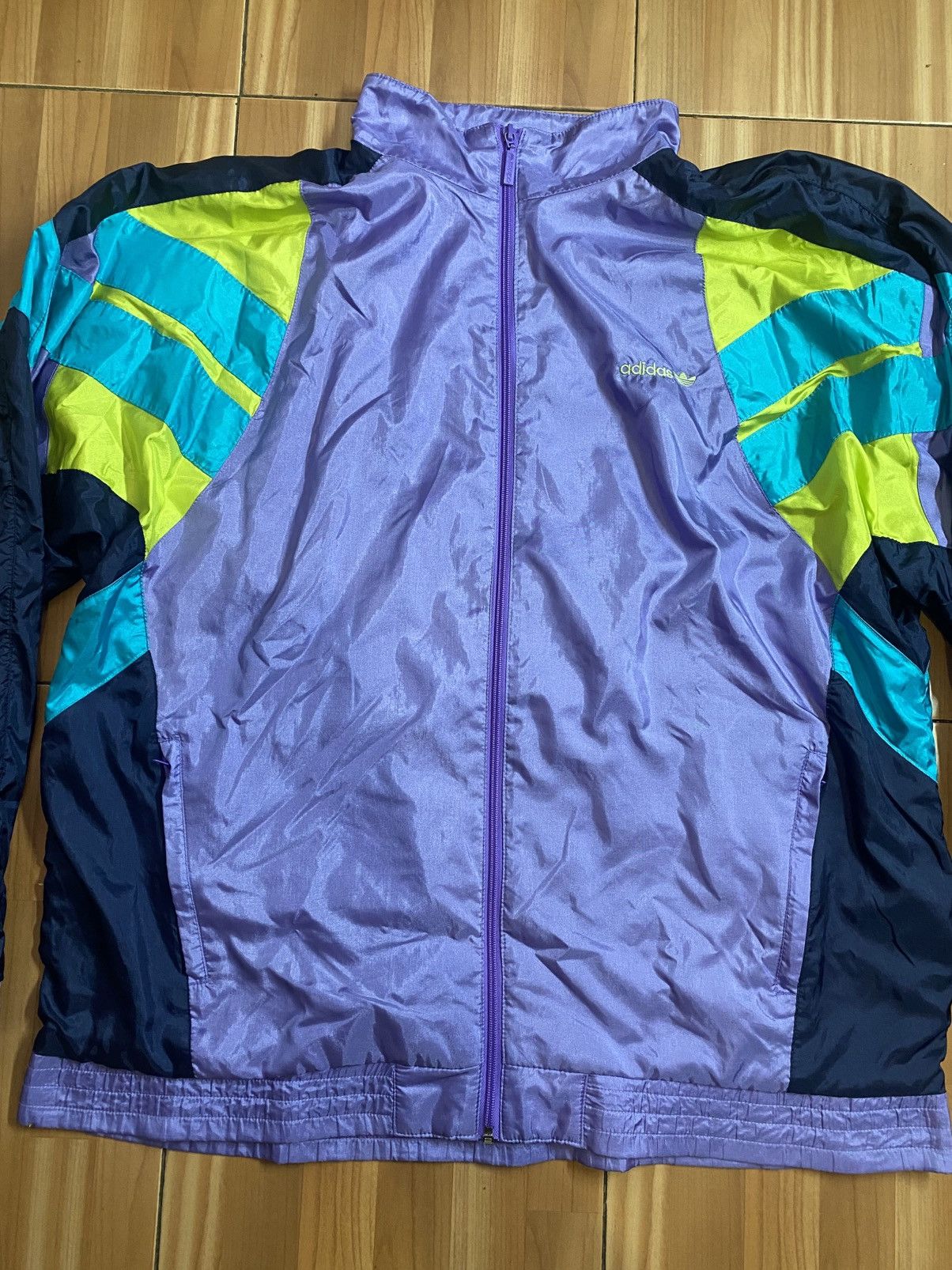 Adidas Vintage Adidas Violet Nylon Jacket F192 Size US XL / EU 56 / 4 - 4 Thumbnail