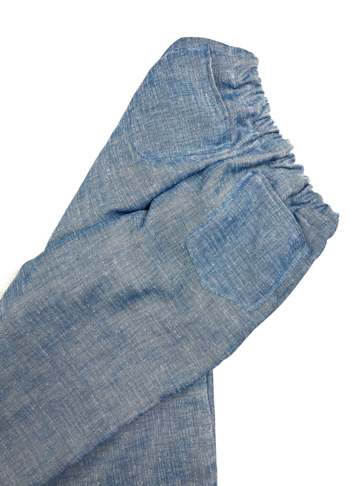 Chorley × Handmade Imitation Denim trompe loil split knee carpentersweatpants Size US 34 / EU 50 - 4 Thumbnail