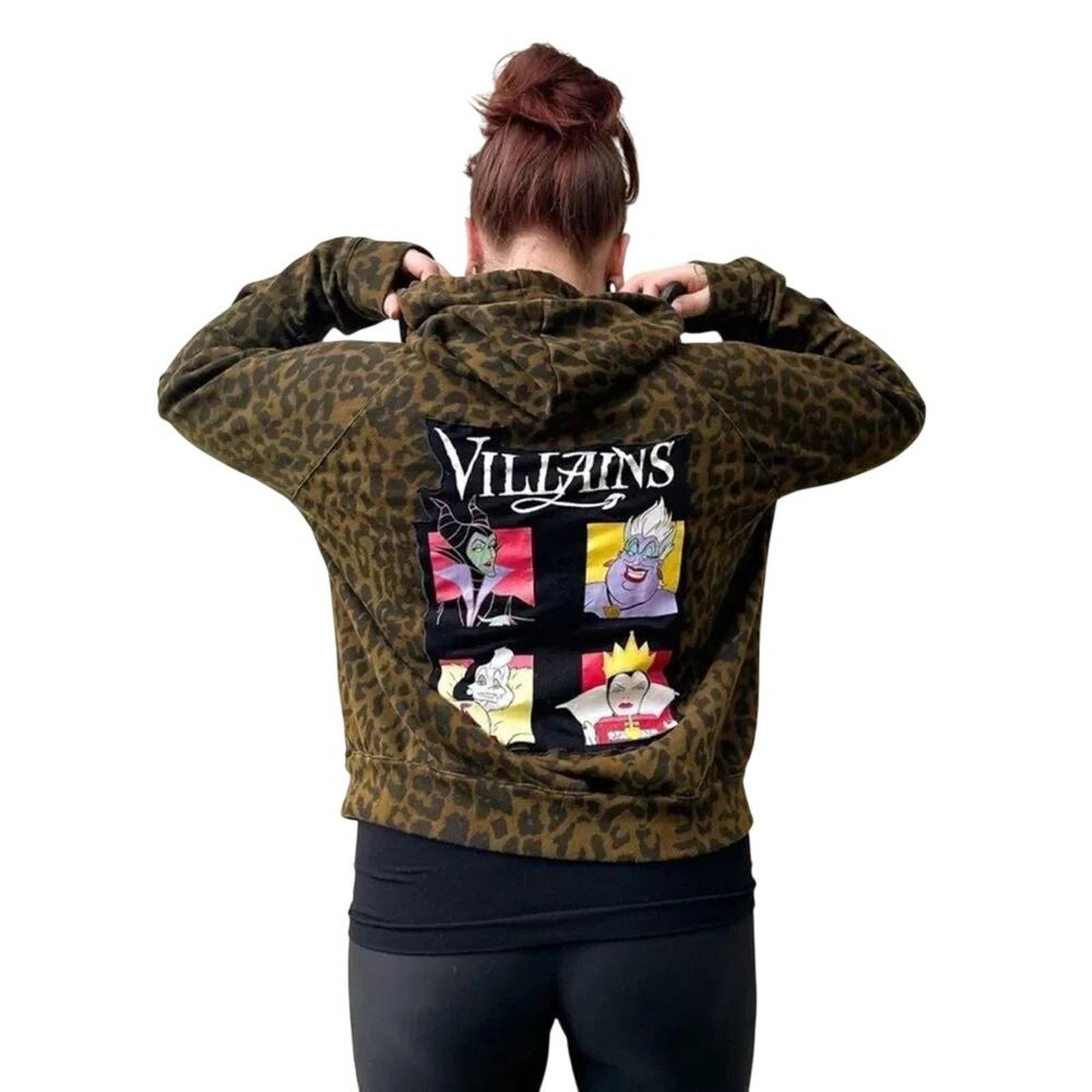 Other Disney Villain Graphic Zip Up Leopard Print Hoodie OOAK Size M / US 6-8 / IT 42-44 - 13 Thumbnail