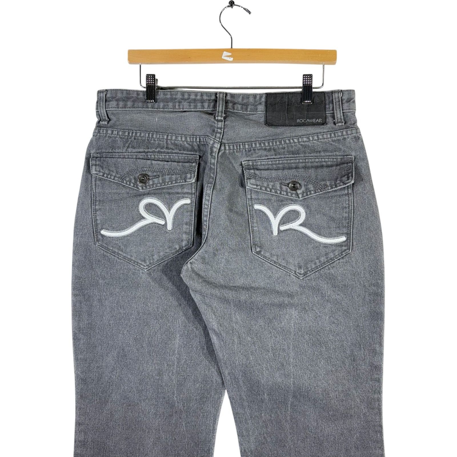 Rocawear Vintage Roca Wear Embroidered Straight Leg Denim Jeans 36x31 Size US 36 / EU 52 - 6 Thumbnail