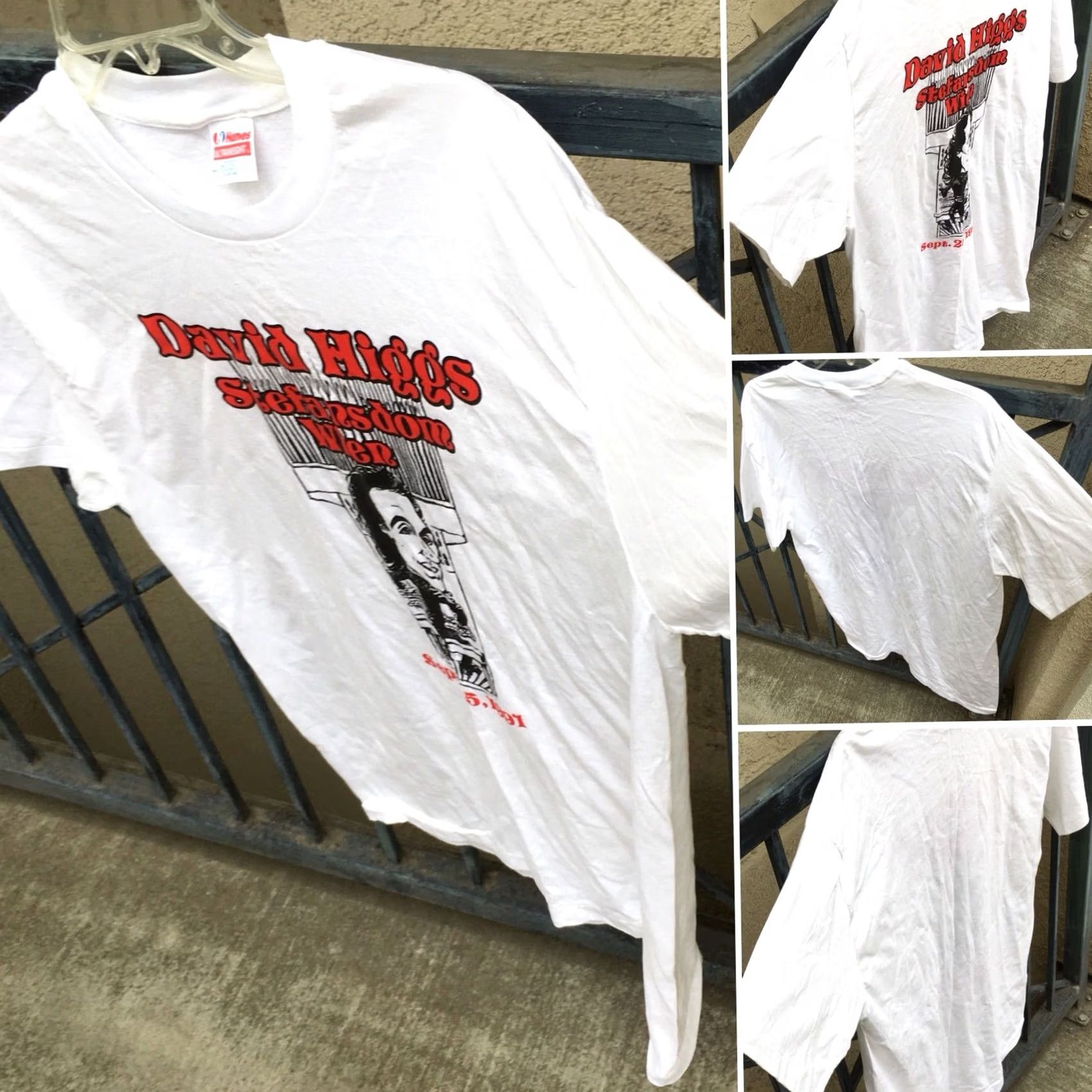 Hanes Vintage Hanes T Shirt 90s 1990s Short Sleeve Graphic Tee Men Size L White 100% Cotton Hanes ULTRAWEIGHT 42-44 Stefansdom Wien Sept 25 1991 Size US L / EU 52-54 / 3 - 6 Thumbnail