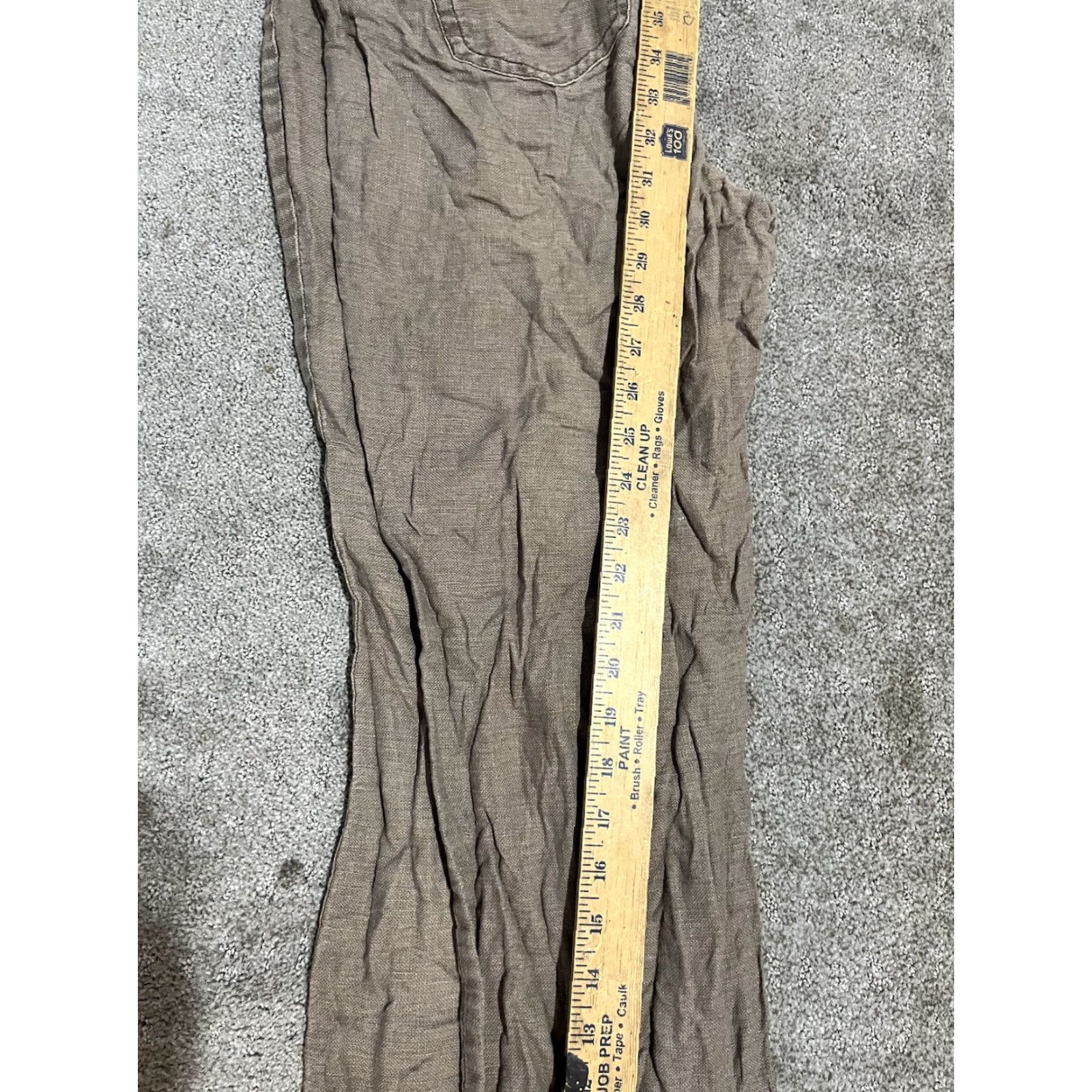 Lands' End Women Lands' End Linen Cotton Pants Beige Brown Size 10 Linen Blend Straight Wide-Leg Size 32" / US 10 / IT 46 - 7 Thumbnail