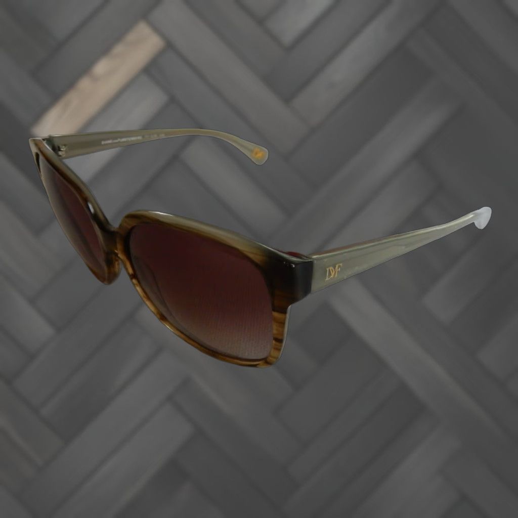 Diane von Furstenberg VINTAGE Diane von Furstenberg Sunglasses Women 58mm Brown Gray Small Scratched Retro Size ONE SIZE - 1 Thumbnail