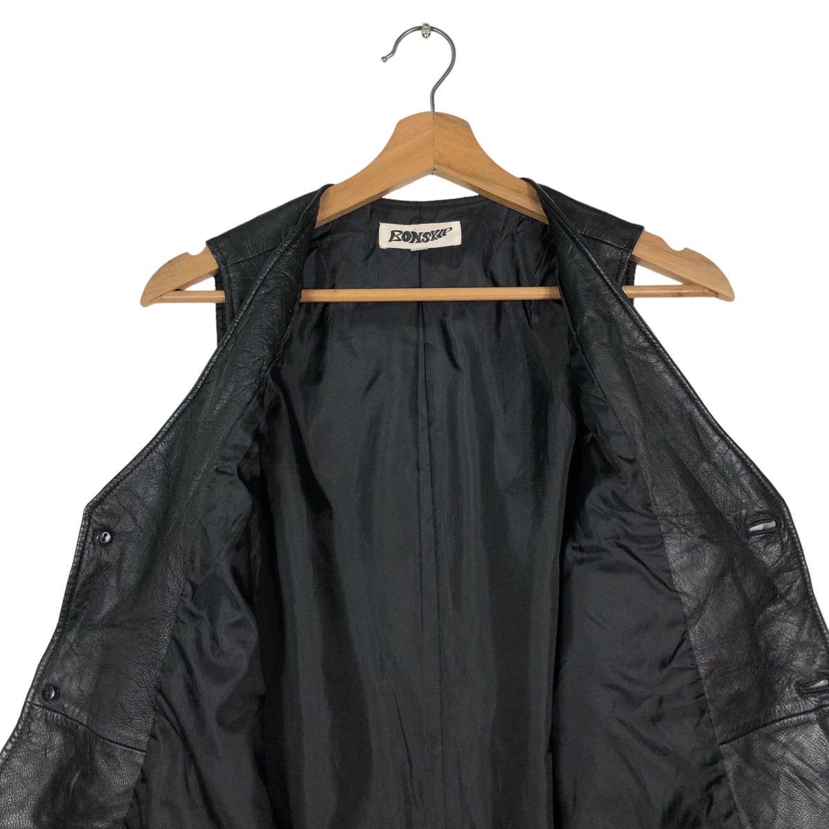 Japanese Brand 📌VINTAGE LEATHER TANK TOP VEST BIKER BONSKIP JAPAN Size US M / EU 48-50 / 2 - 7 Thumbnail