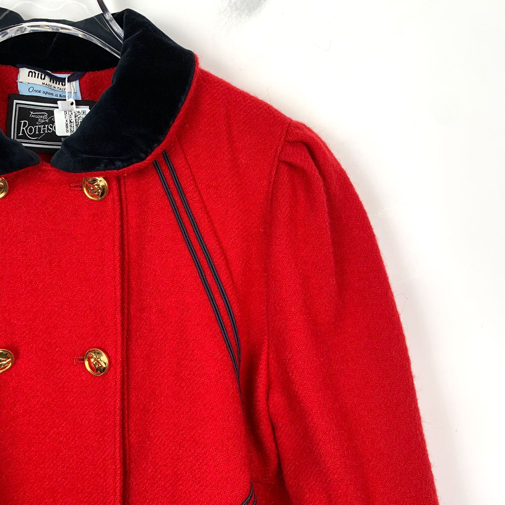 Miu Miu Miu Miu Red Wool Double-Breasted Coat with Doll Collar (Size Size M / US 6-8 / IT 42-44 - 7 Thumbnail