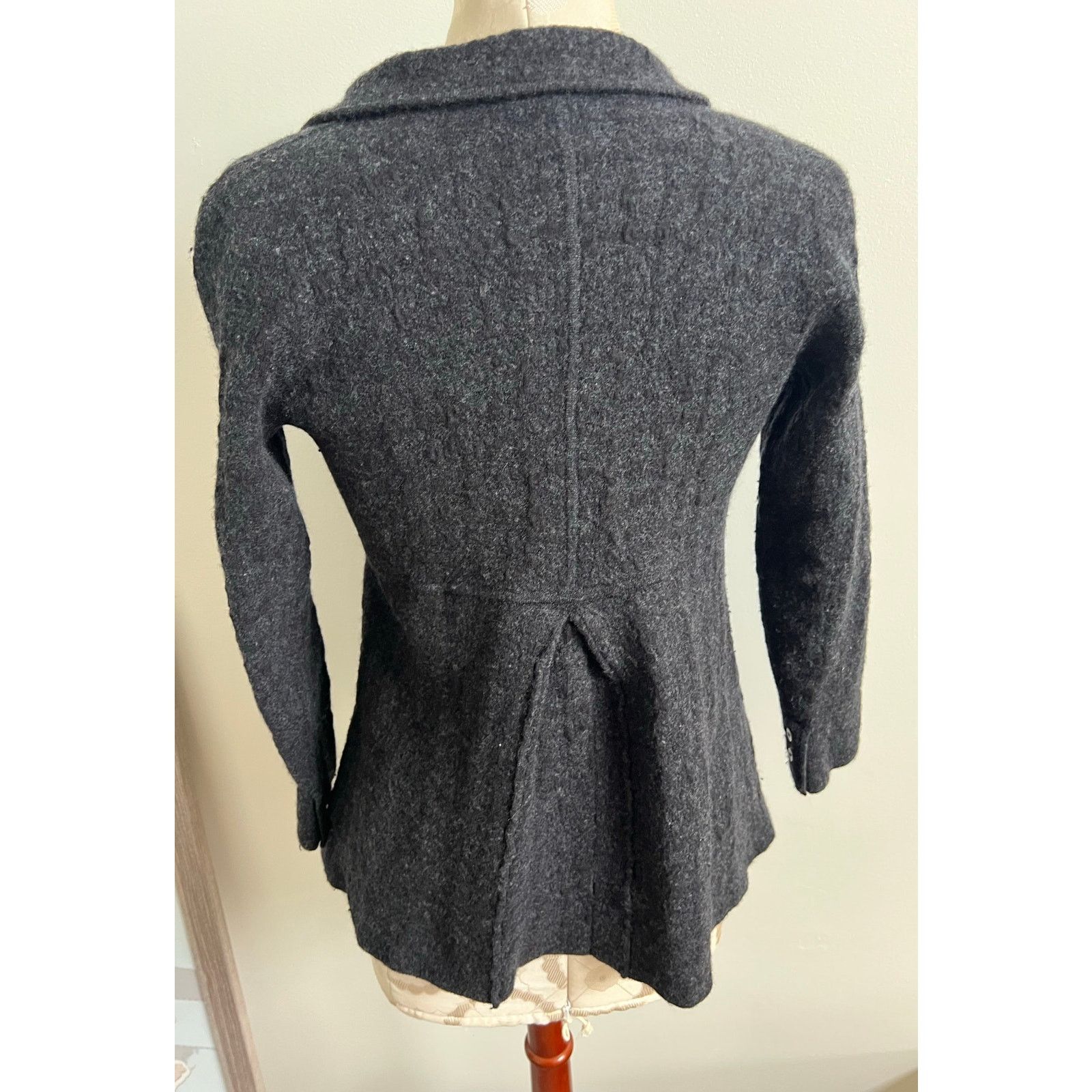 Eileen Fisher Eileen Fisher Button Up Wool Blend Gray Jacket Small Size S / US 4 / IT 40 - 4 Thumbnail