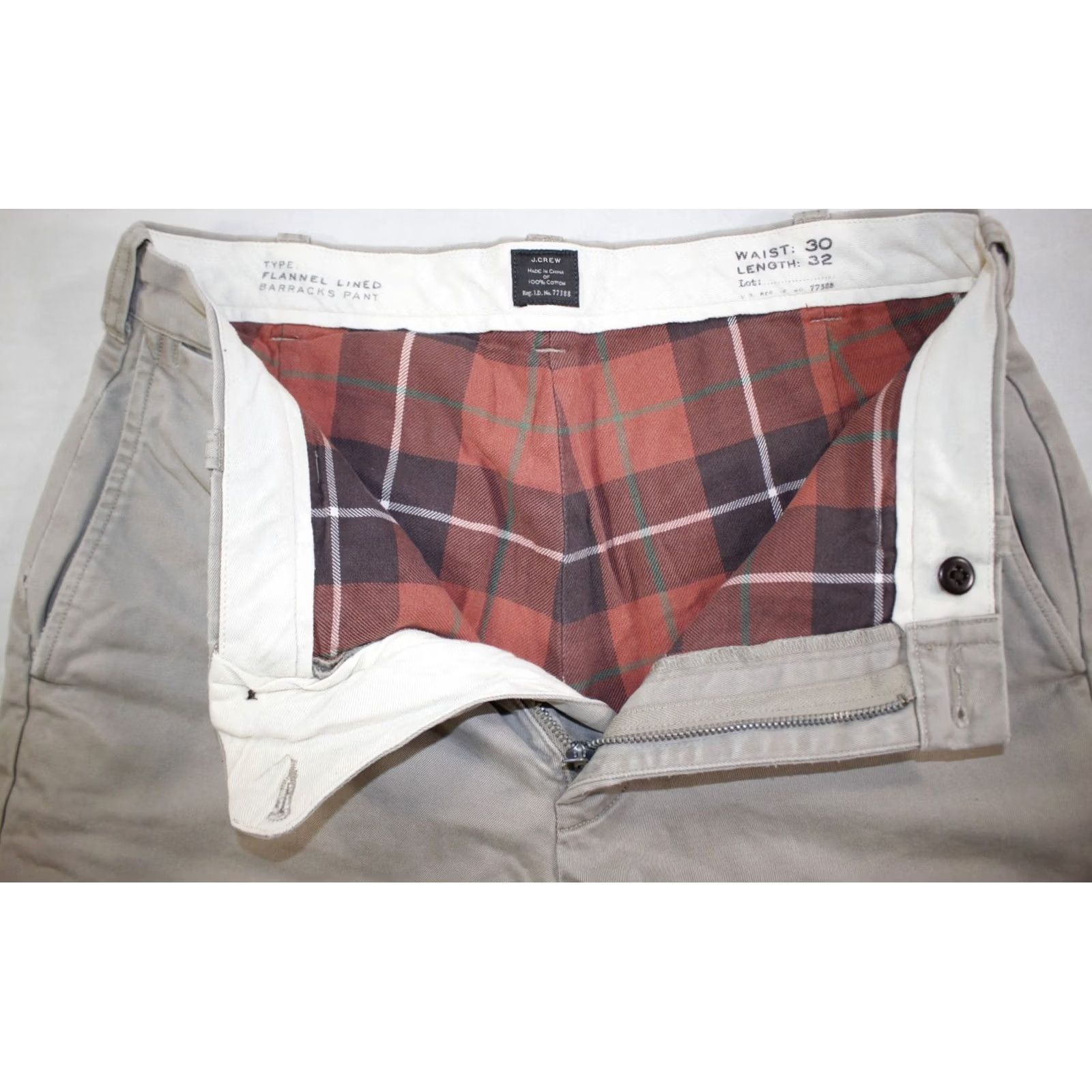 J.Crew J. Crew Pants Men’s 30x31 Flannel Lined Barracks Pant Chino Cotton Beige Size US 30 / EU 46 - 5 Thumbnail