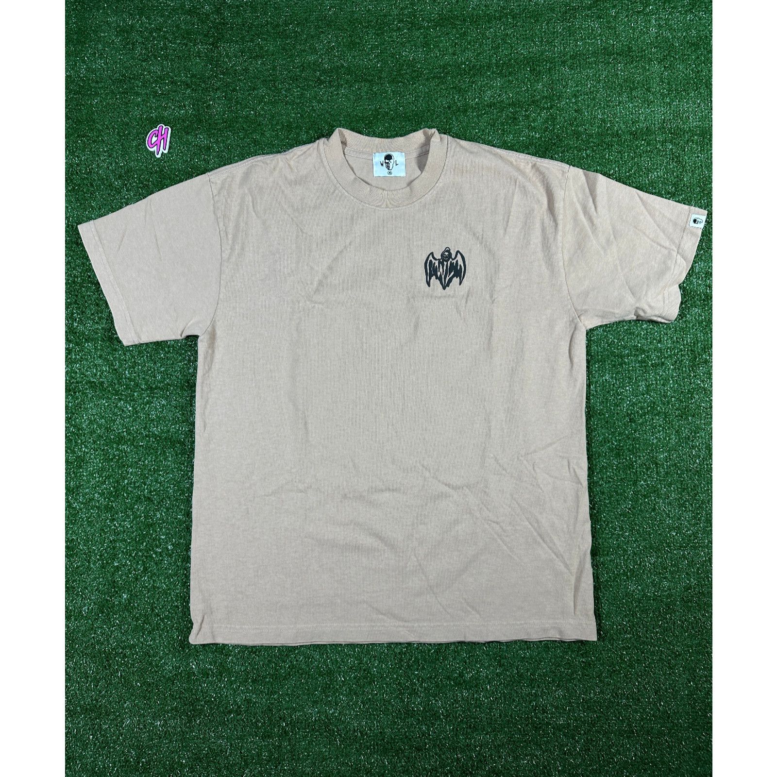 Warren Lotas Warren Lotas 'Bat Logo' Men's Tan S/S T-Shirt - Size Medium Size US M / EU 48-50 / 2 - 1 Thumbnail