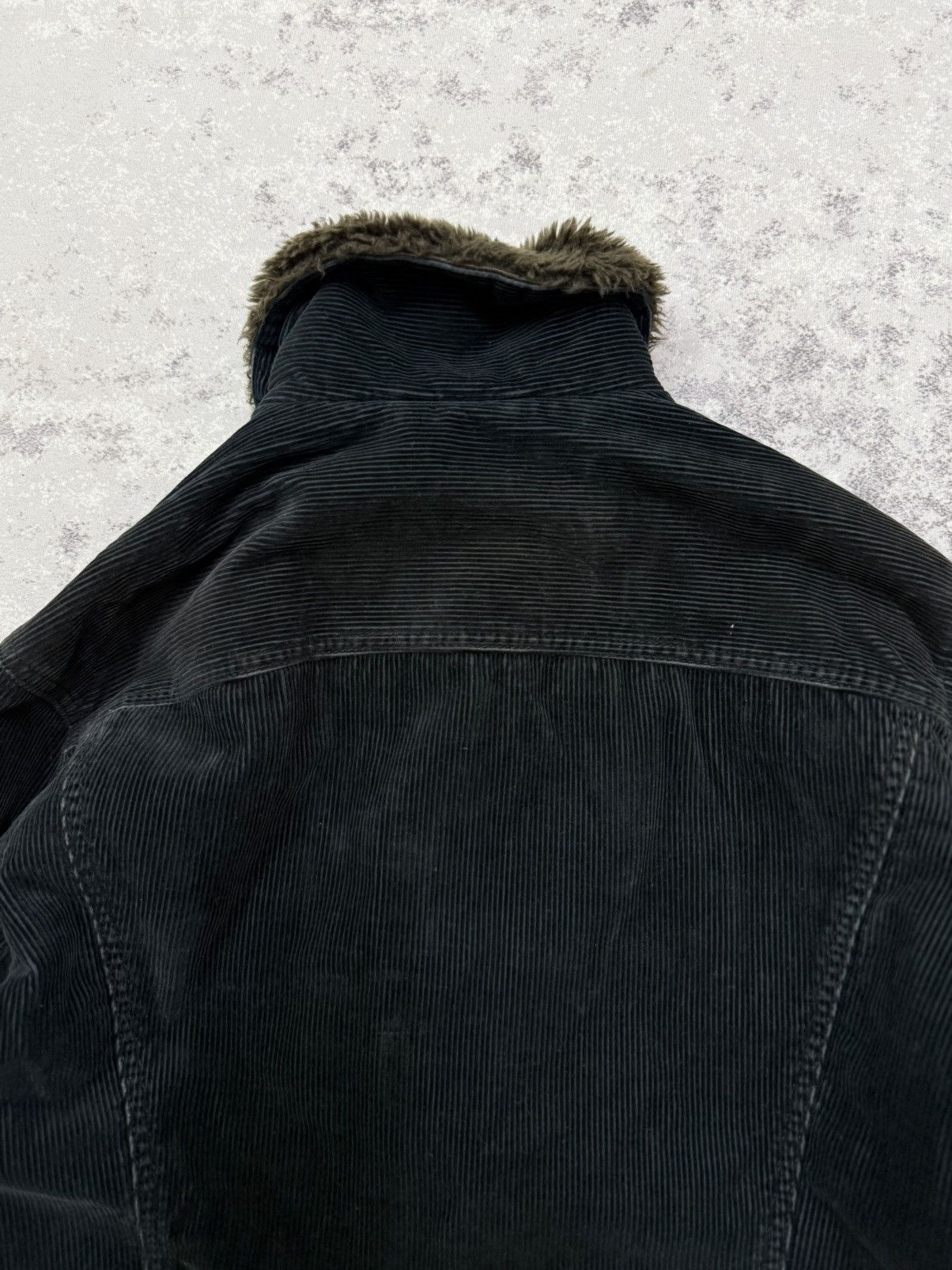 UNIQLO FAUX FUR DONUT BUTTON CUDROY JACKET