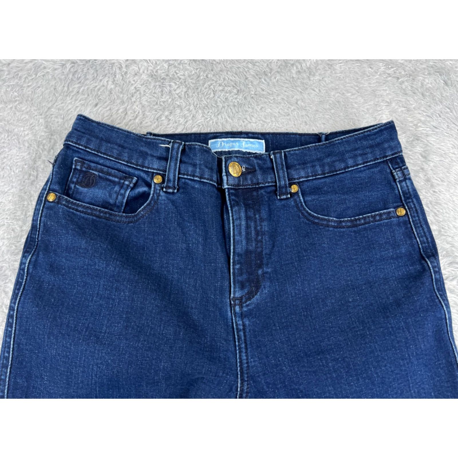 Vintage Draper James Jeans Womens 29 Blue Denim Straight Dark Wash Cotton 28x29 Jeans Brand Draper James Womens Jeans Dark Wash 29in Inseam 29 Size 29" - 4 Thumbnail