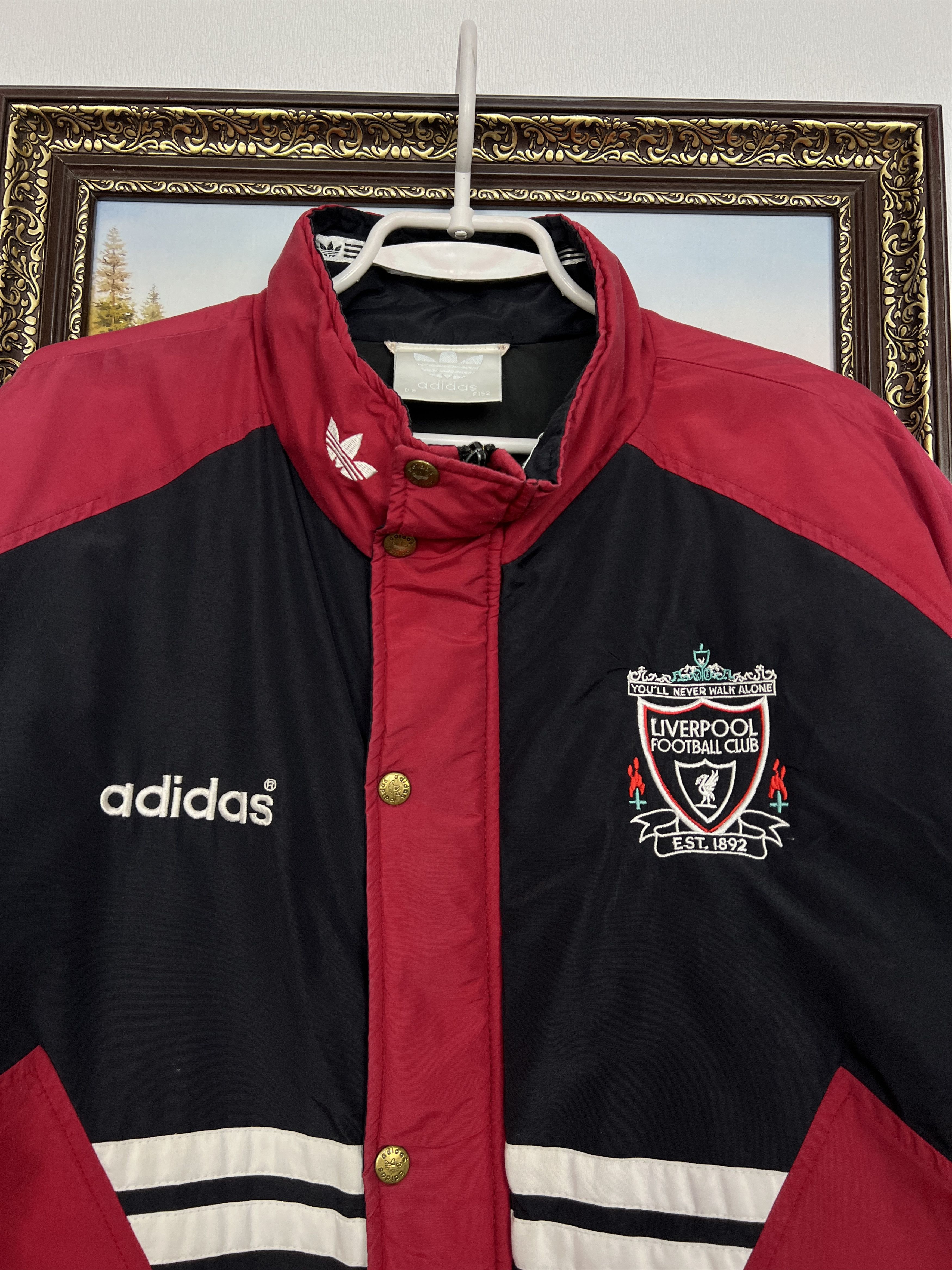 Adidas Vintage 90's Liverpool Padded Jacket Soccer Bomber Track Top Size US L / EU 52-54 / 3 - 3 Thumbnail