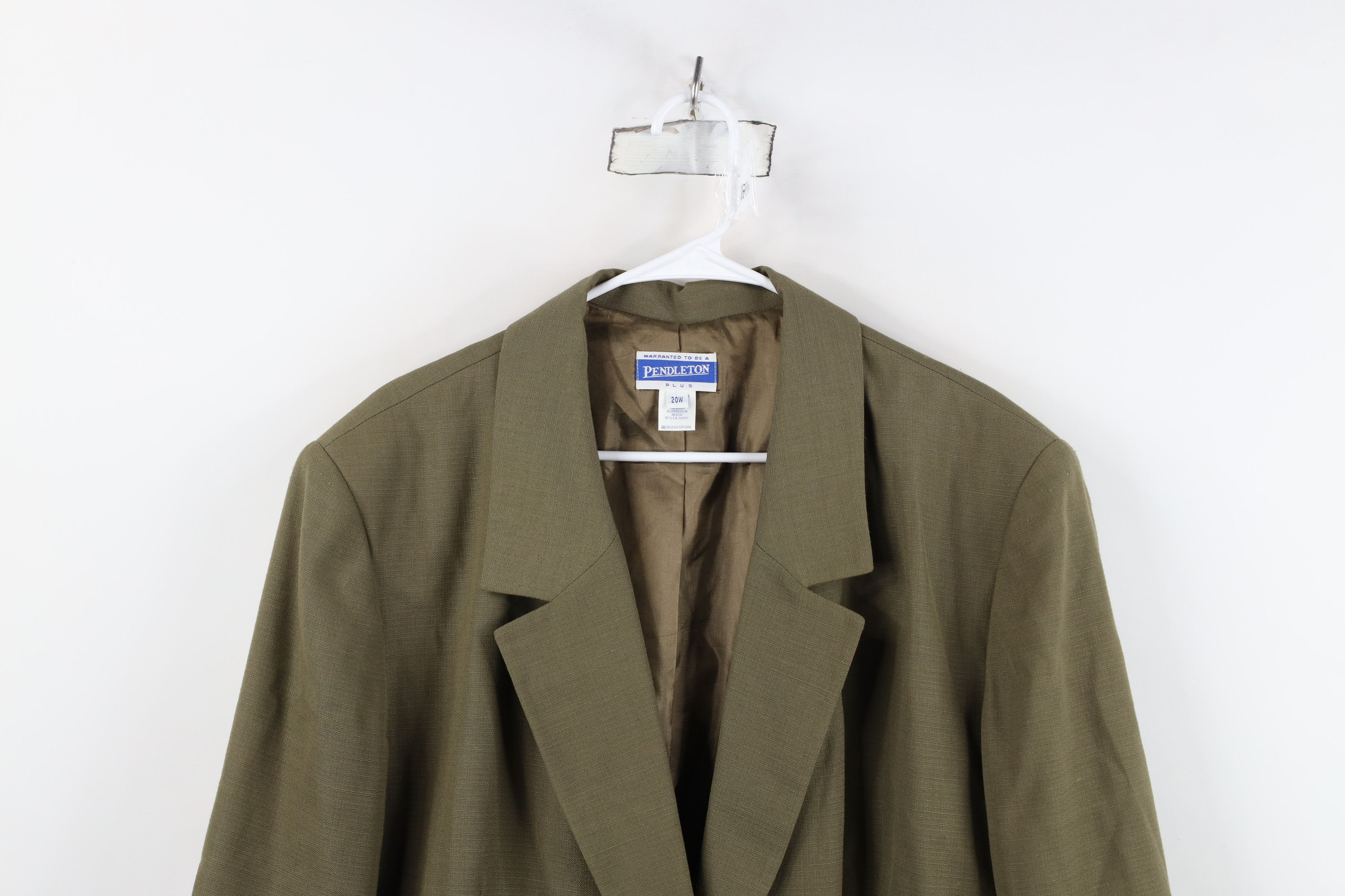 Pendleton Deadstock Vintage 90s Pendleton Rayon Linen Blazer Jacket Size 3XL / US 20-22 - 2 Thumbnail