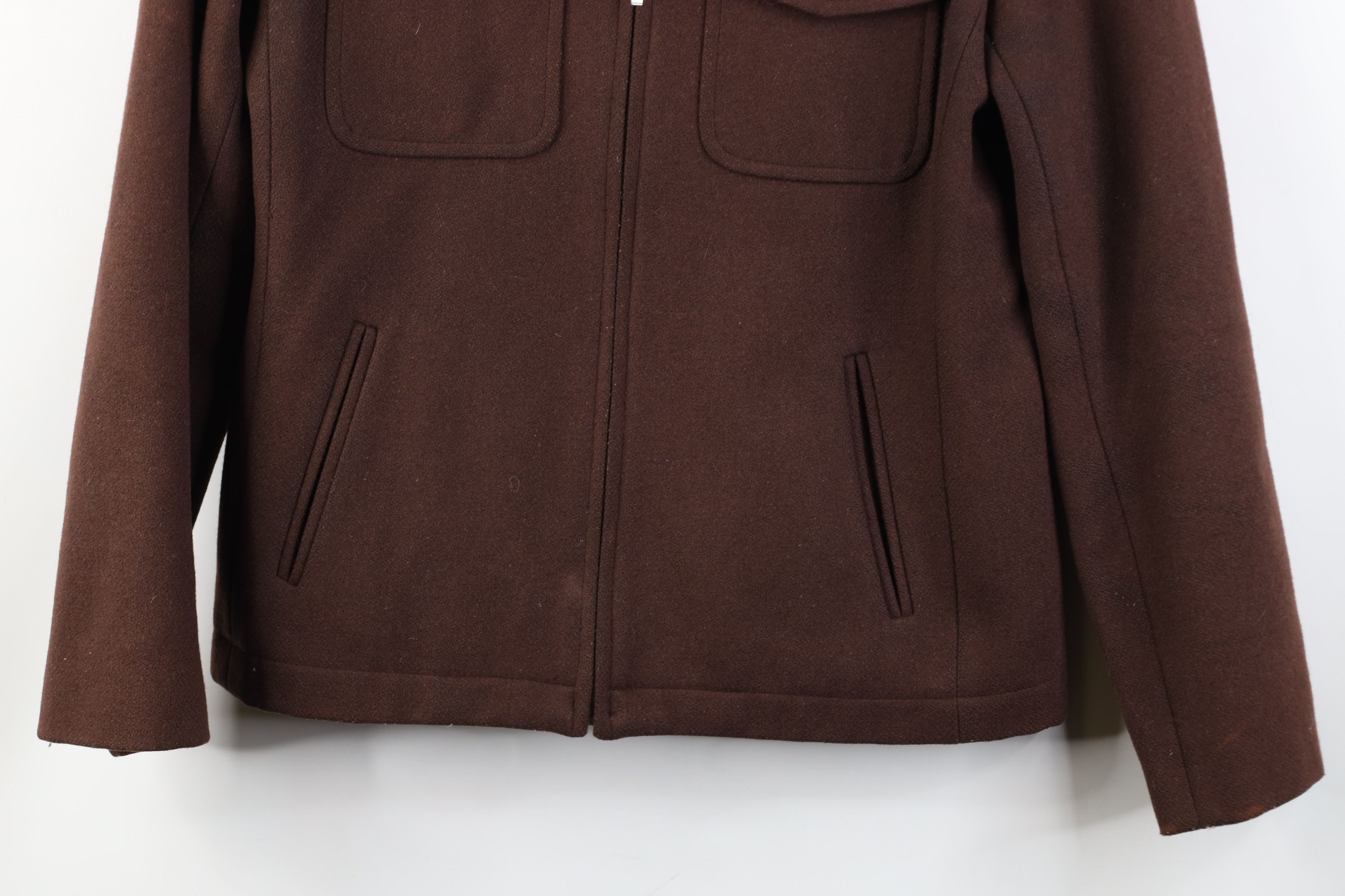 J.Crew Vintage 90s J Crew Wool Full Zip Bomber Jacket Brown Size S / US 4 / IT 40 - 3 Thumbnail