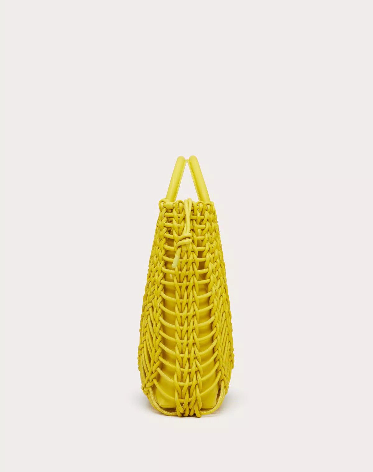 Valentino oc11z0725 Size:OS/Allknots Woven Leather Shopper in Yellow Size ONE SIZE - 4 Thumbnail