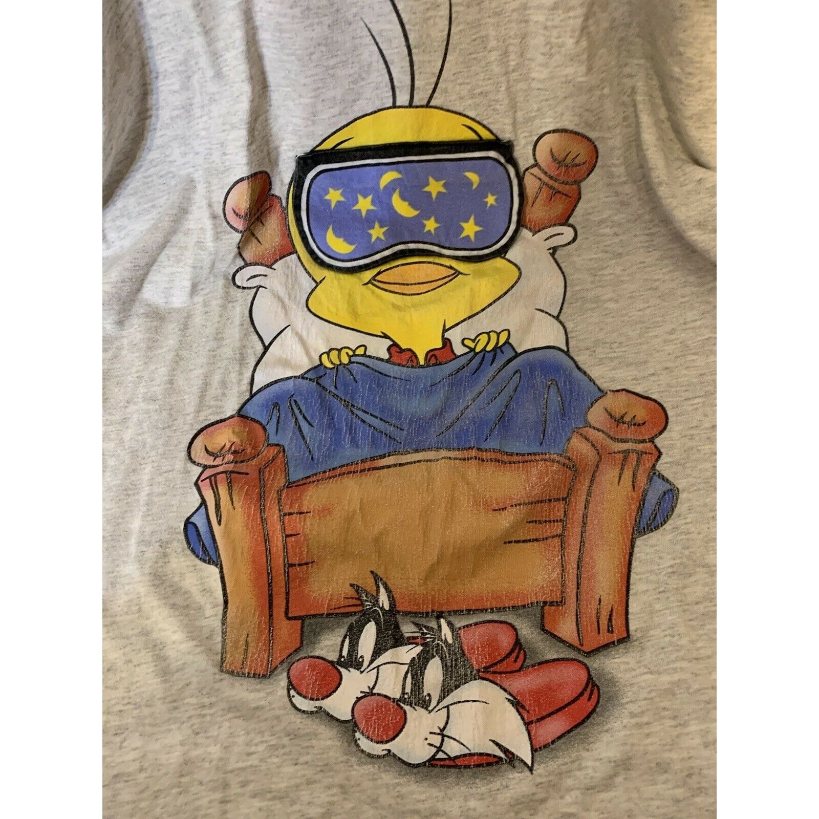 Vintage Vtg Tweety Bird T ShIrt Wights Out 1999 Looney Tunes Warner Size US XL / EU 56 / 4 - 10 Thumbnail