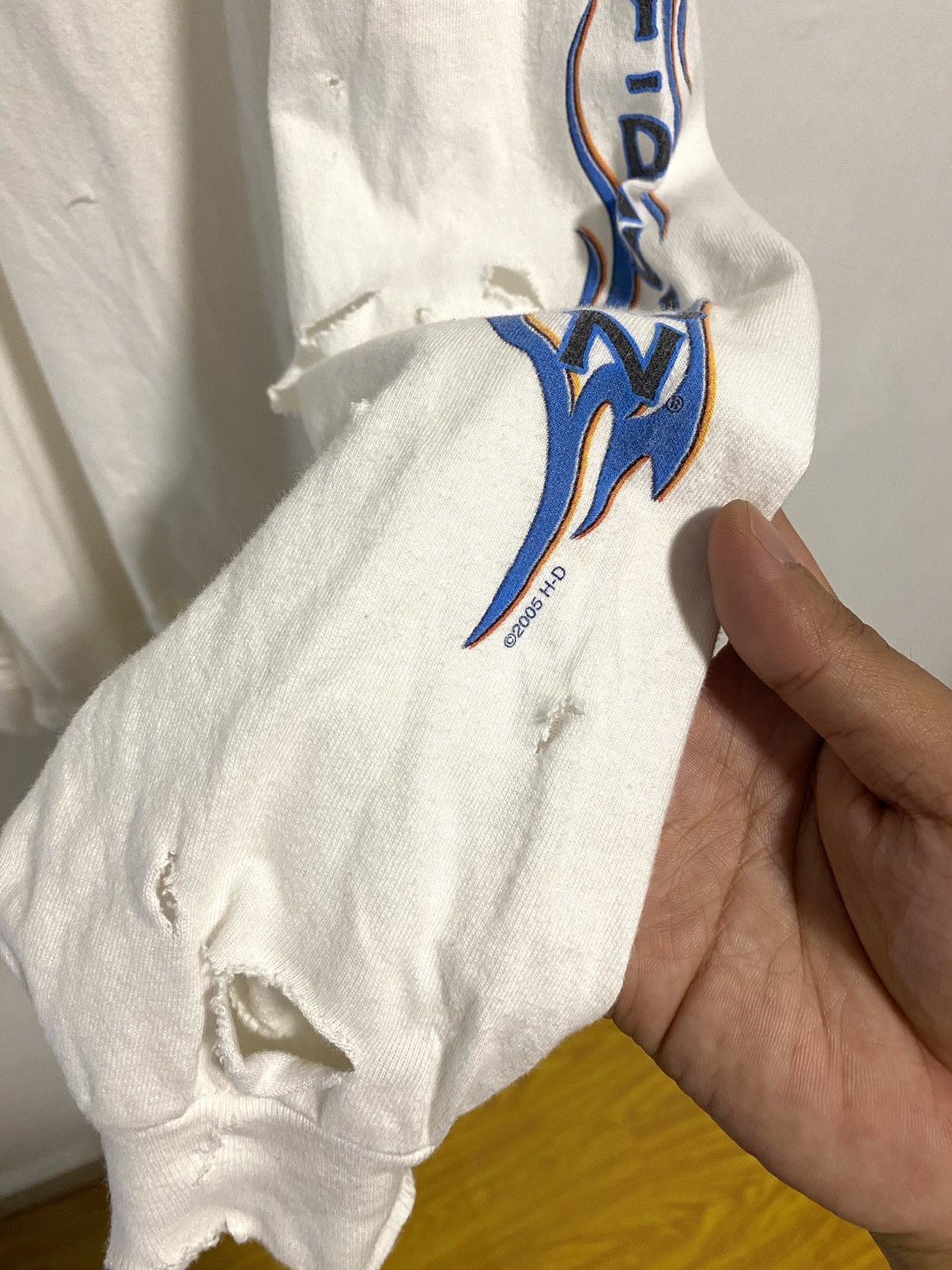 4GSELLER Vintage Y2k 2005 Harley davidson thrashBlue Flame Distressed Size US L / EU 52-54 / 3 - 13 Thumbnail