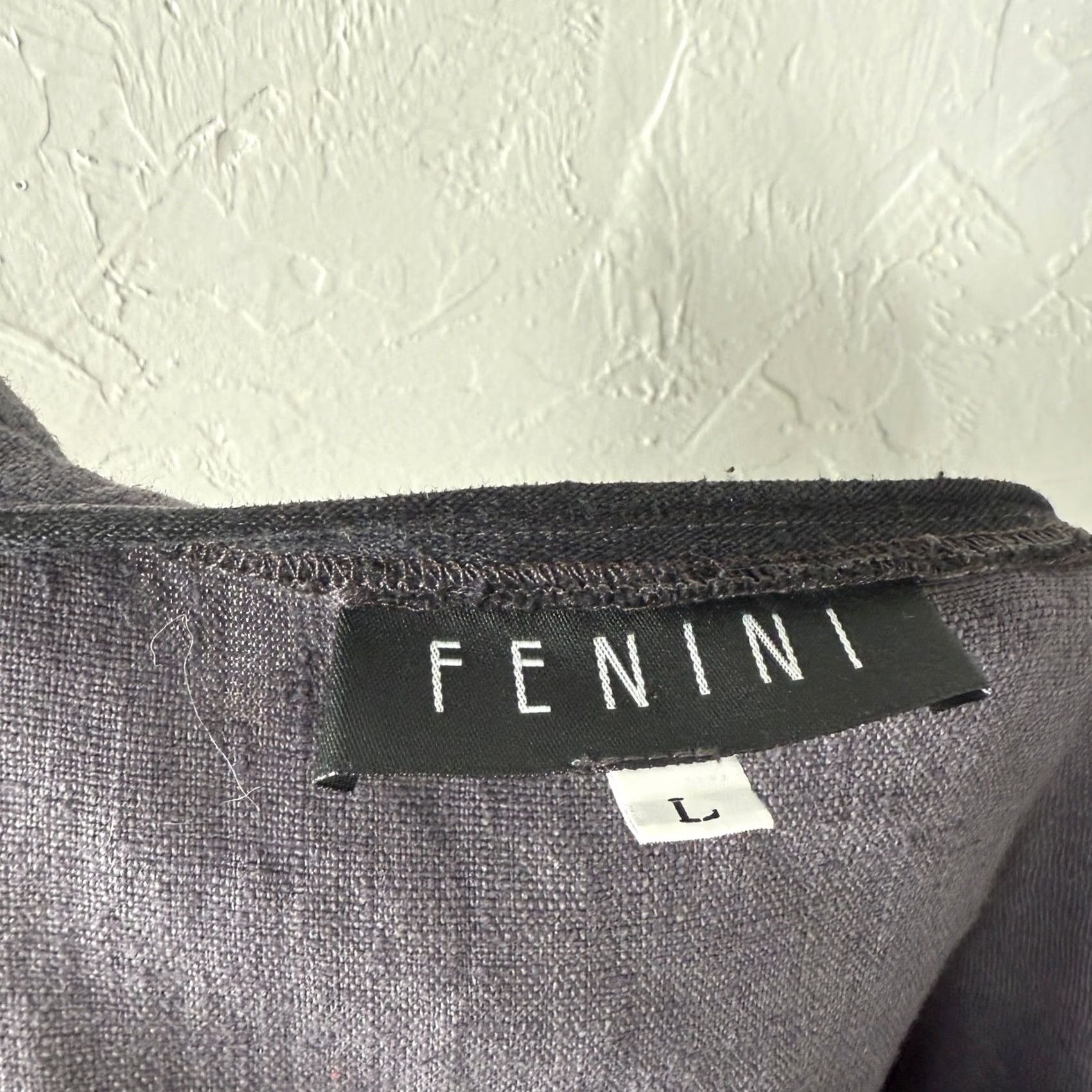 Vintage VINTAGE Fenini Women's Shirt L Linen Lagenlook Top Painted Boho Gray L/S Crew Neck Pullover Art to Wear Basic Casual Size L / US 10 / IT 46 - 6 Thumbnail