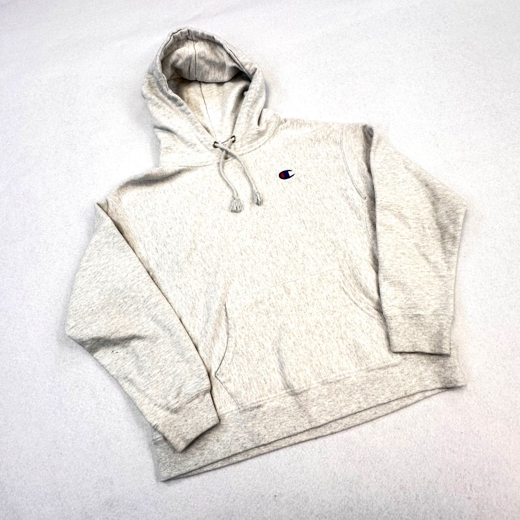Champion VINTAGE Champion Reverse Weave Gray Hoodie Mens M Large tag Large but measures Medium Embroidered Logo Hooded Kangaroo Pocket Zip Pullover Size US M / EU 48-50 / 2 - 2 Thumbnail