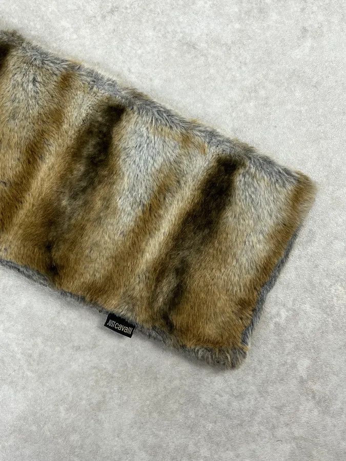 Just Cavalli 2000s Cavalli Brown & Beige Fur Scarf Size ONE SIZE - 5 Thumbnail