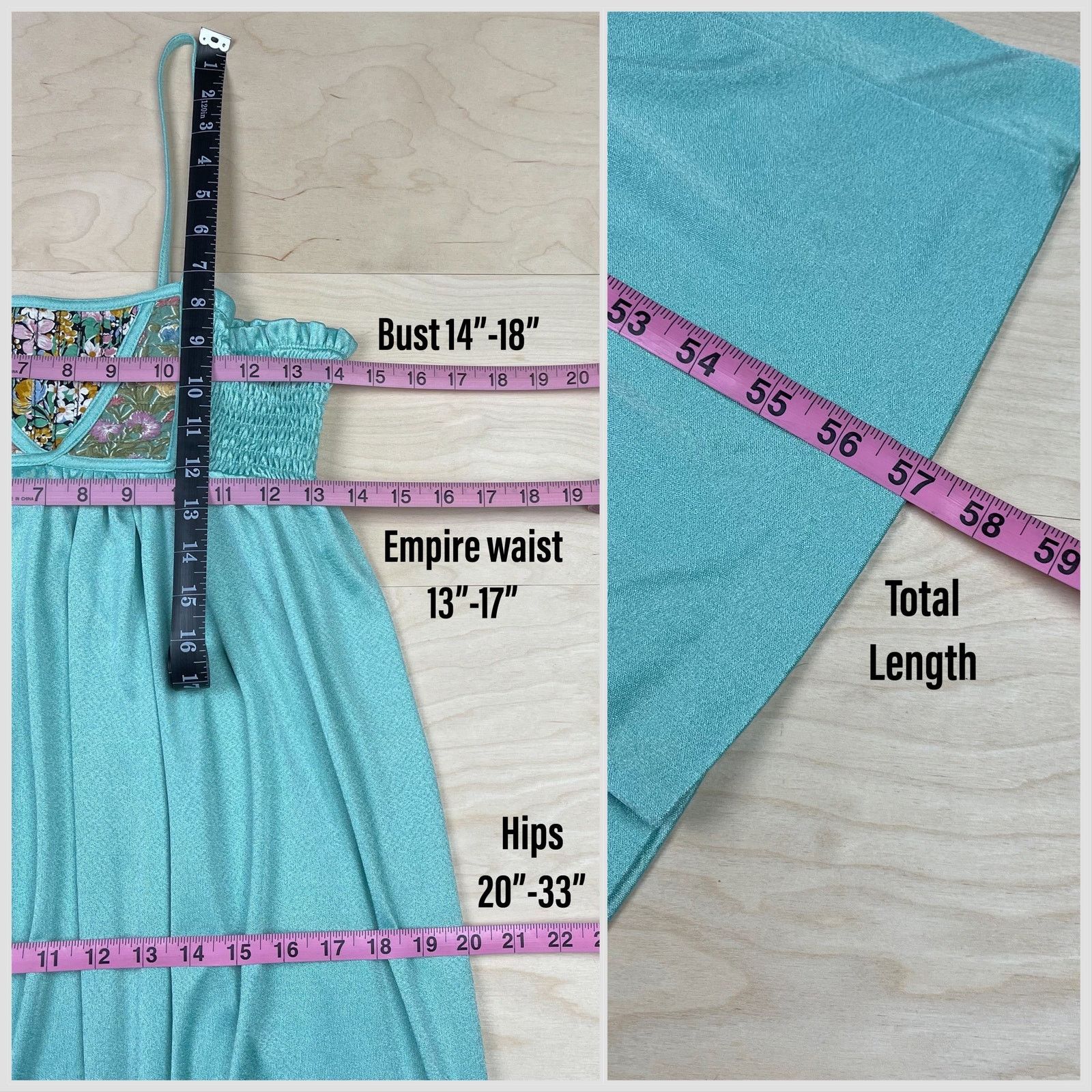 Vintage 1970s Mint Green Empire Waist Maxi Dress