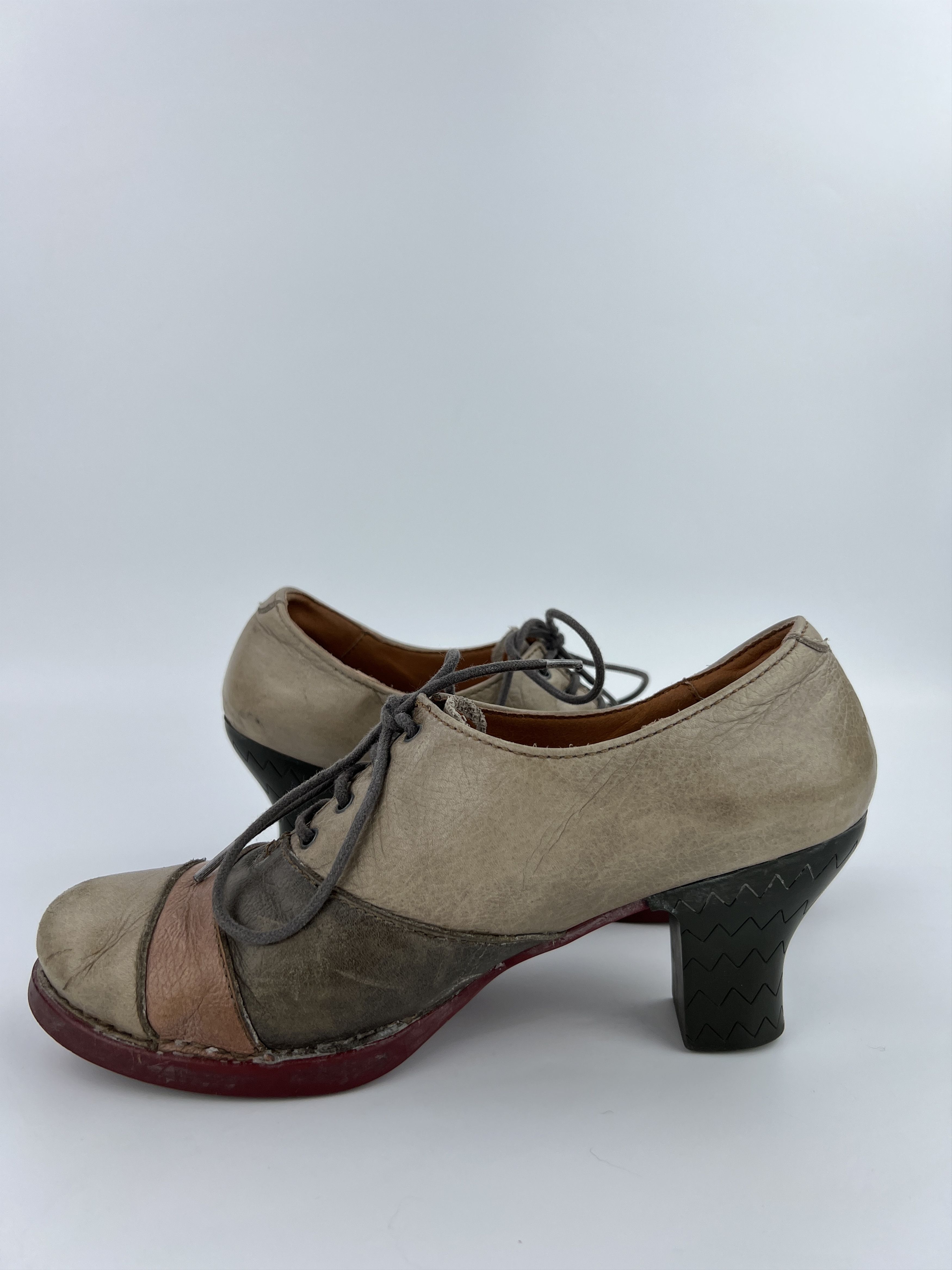Vintage Vintage The ART Avant Garde Leather Boots Oxford Heels Size US 9 / IT 39 - 7 Thumbnail