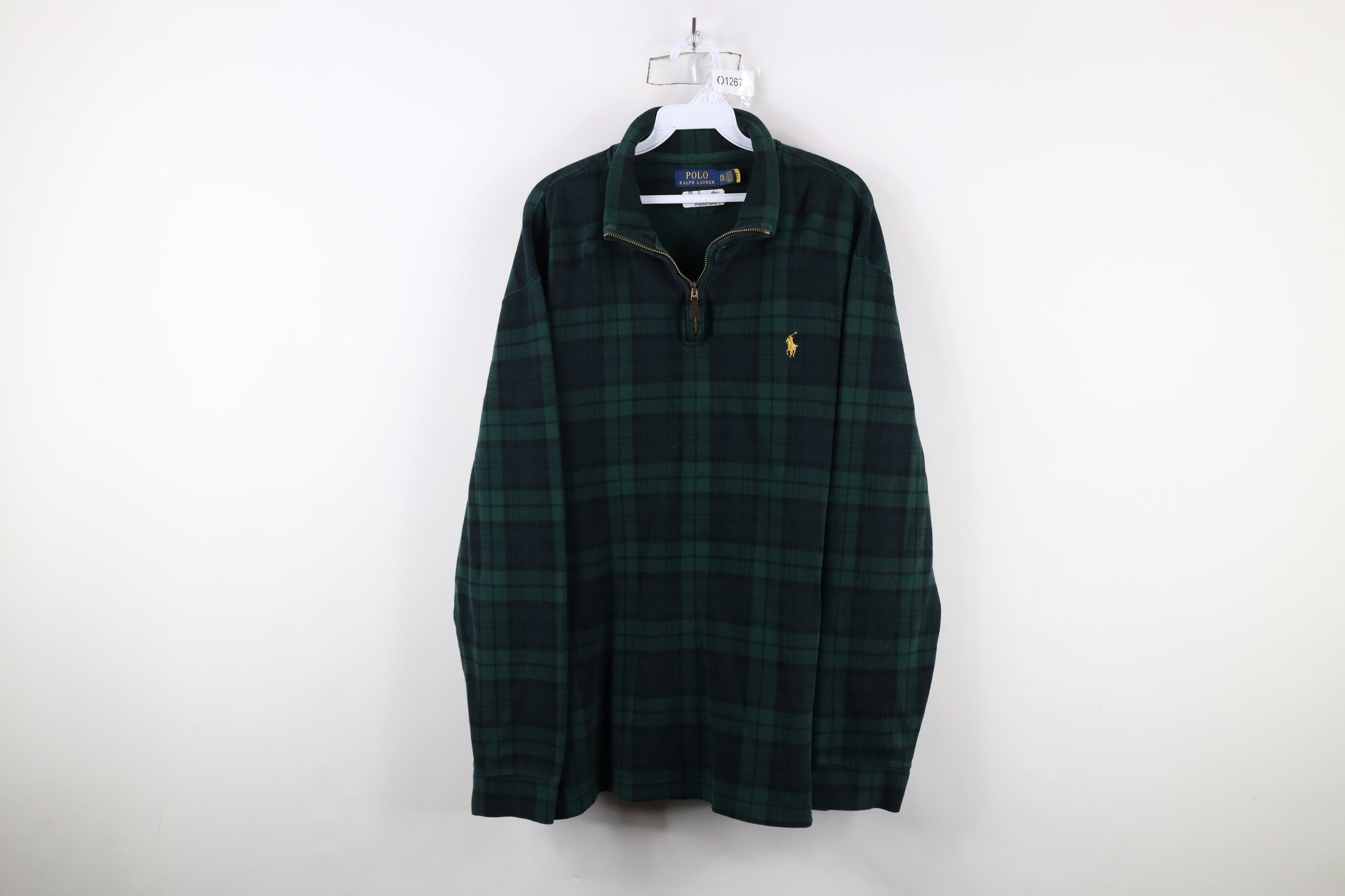 Ralph Lauren × Vintage Vintage Ralph Lauren 1/4 Zip Knit Pullover Sweater Plaid Size US XXL / EU 58 / 5 - 1 Thumbnail