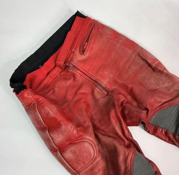 Vintage Moto Racing distressed Leather Biker Pants With protection Size US 40 / EU 56 - 3 Thumbnail