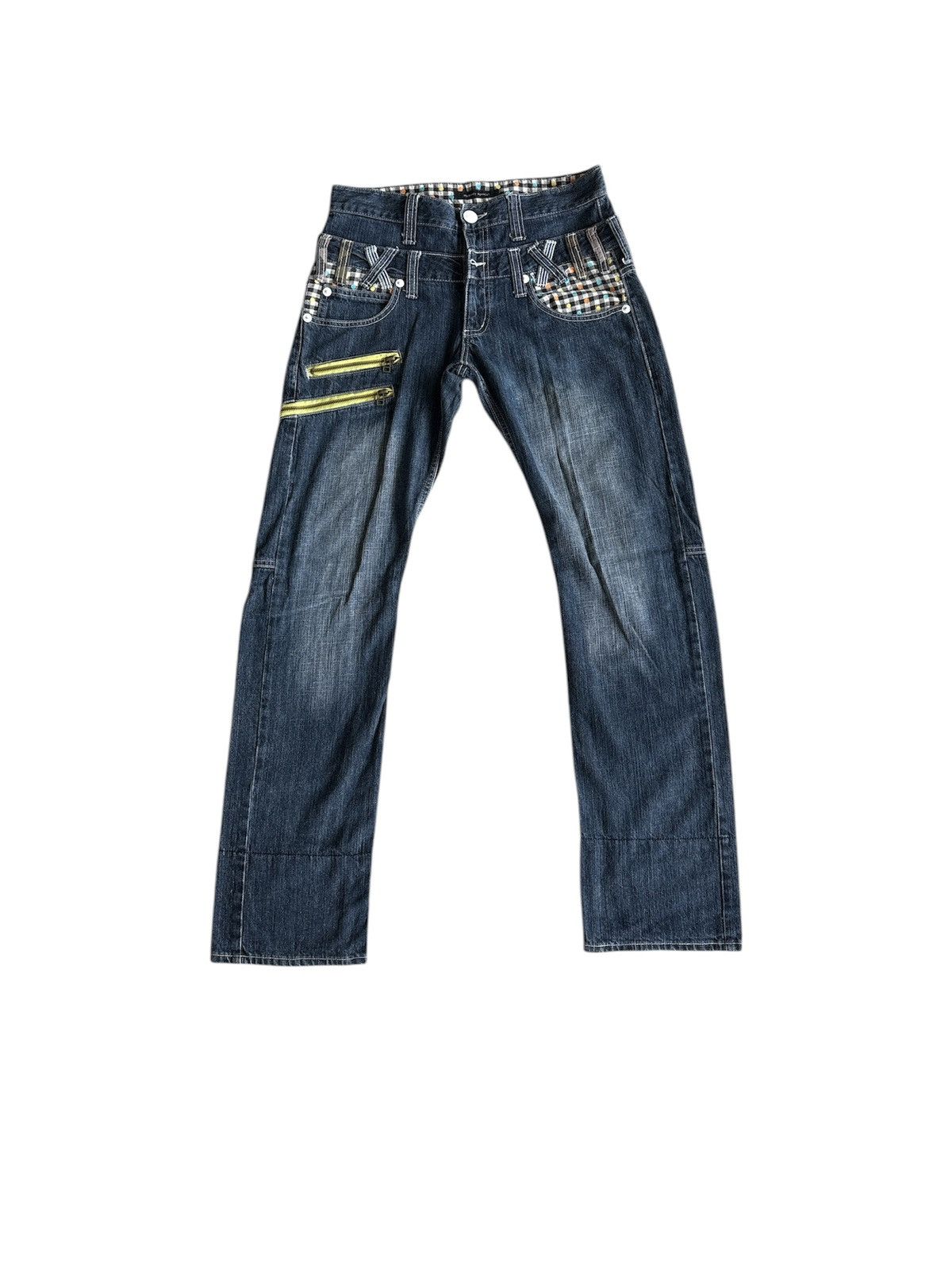 Japanese Streetwear Double Waist Jeans Distressed Denim