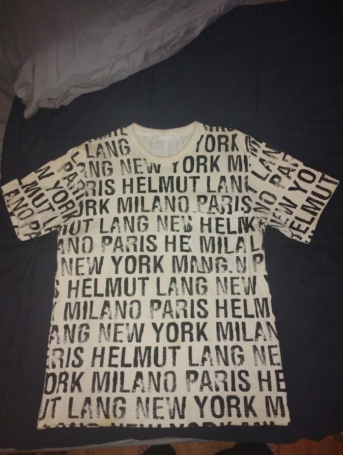 Helmut Lang Helmut Lang All Over Logo Tee Size US XL / EU 56 / 4 - 1 Thumbnail