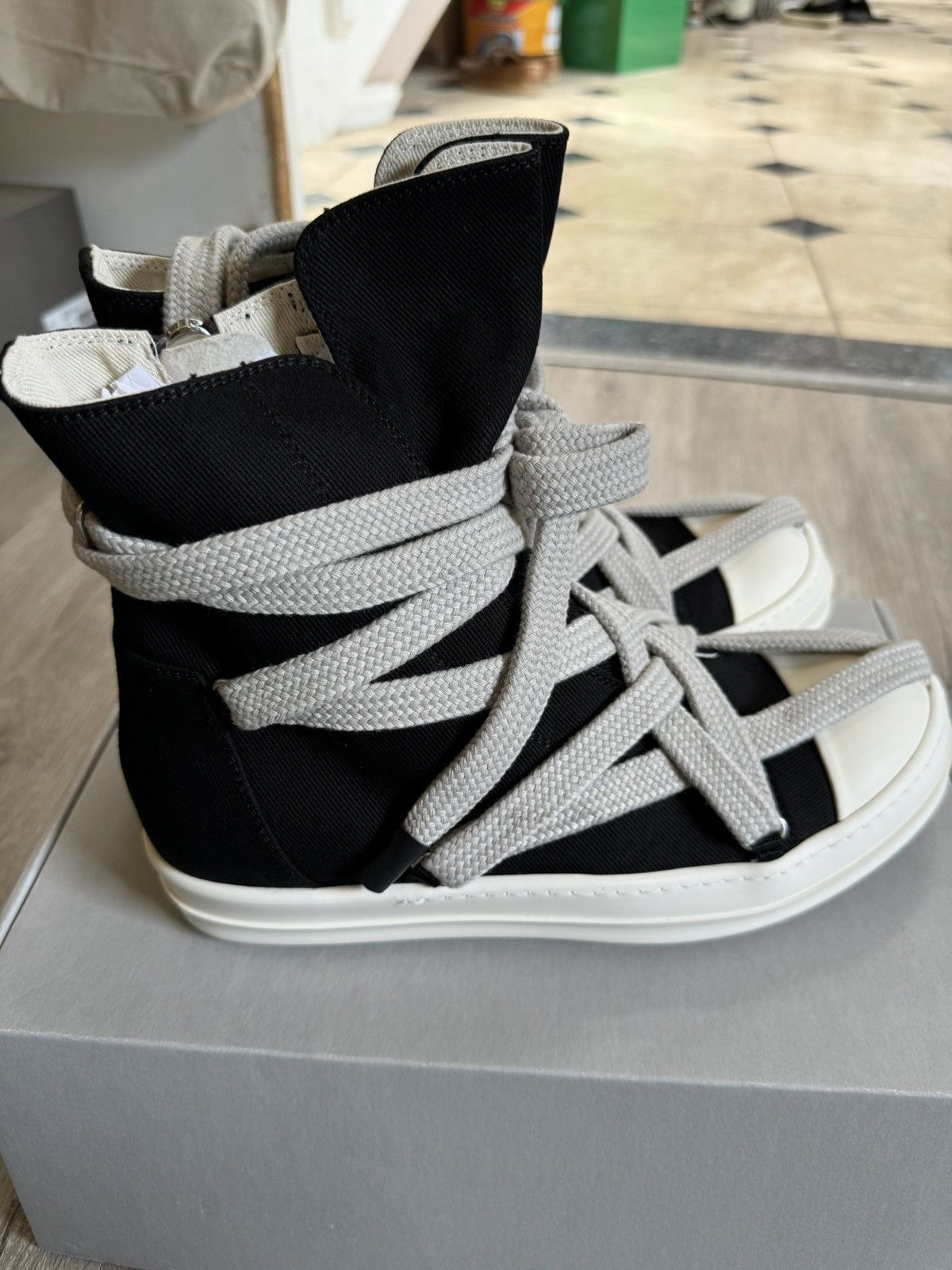 Rick Owens Rick Owens Drkshdw Jumbolace Hexa Sneaks Ramones Black Size US 9 / EU 42 - 3 Thumbnail