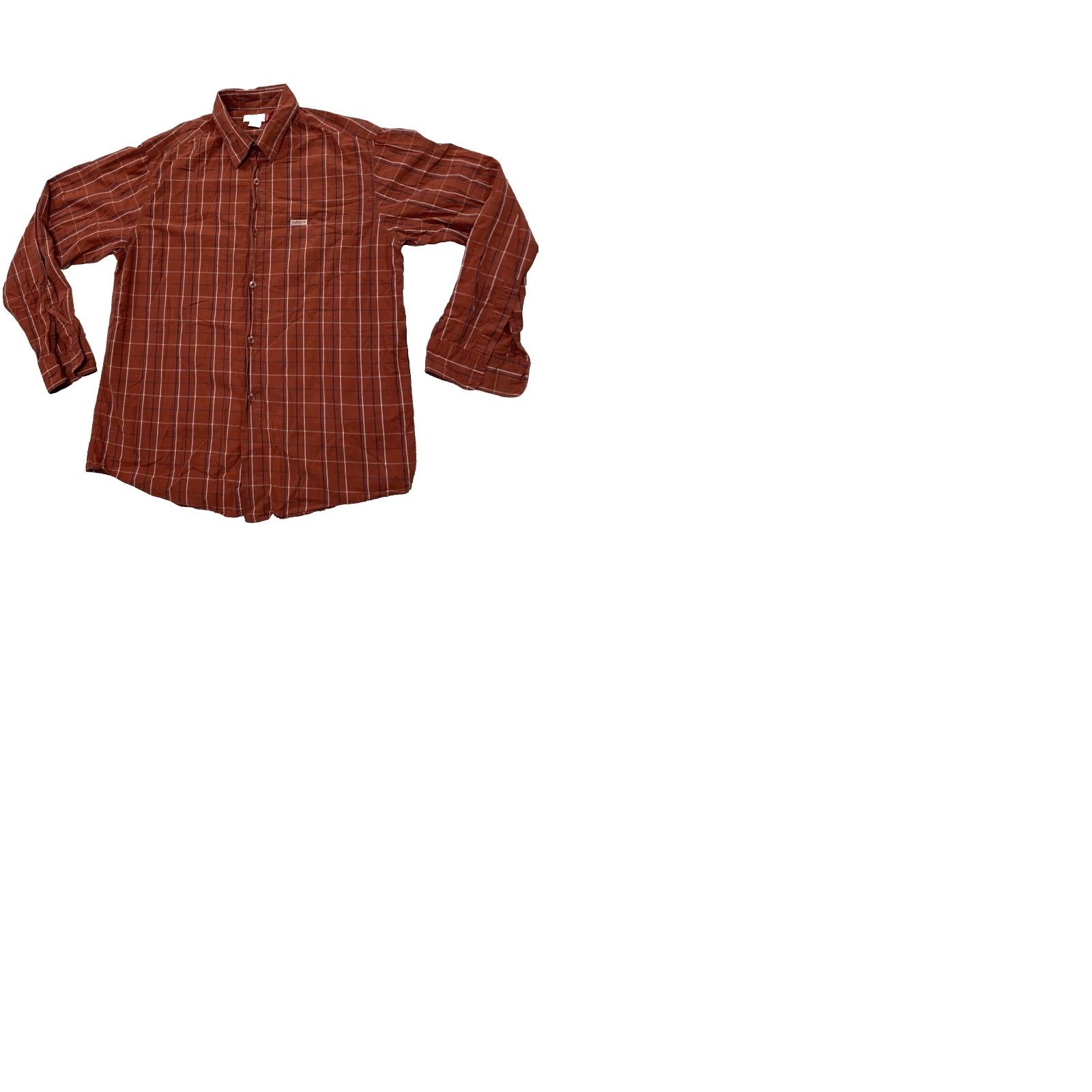Guess VINTAGE GUESS Long Sleeve Shirt Men M Burnt Orange Western Plaid Streetwear Outdoor Size US M / EU 48-50 / 2 - 11 Thumbnail