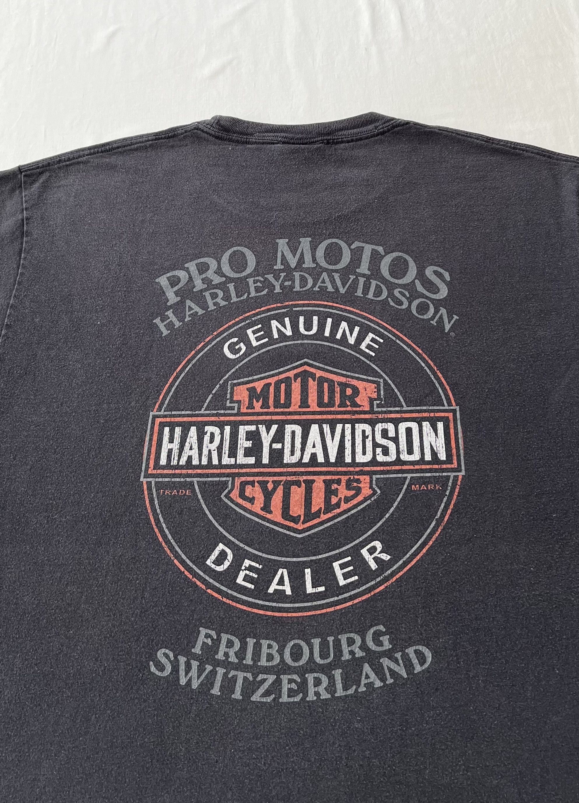 Harley Davidson Vintage 2009 Harley Davidson Switzerland Black T-shirt Size US L / EU 52-54 / 3 - 15 Thumbnail