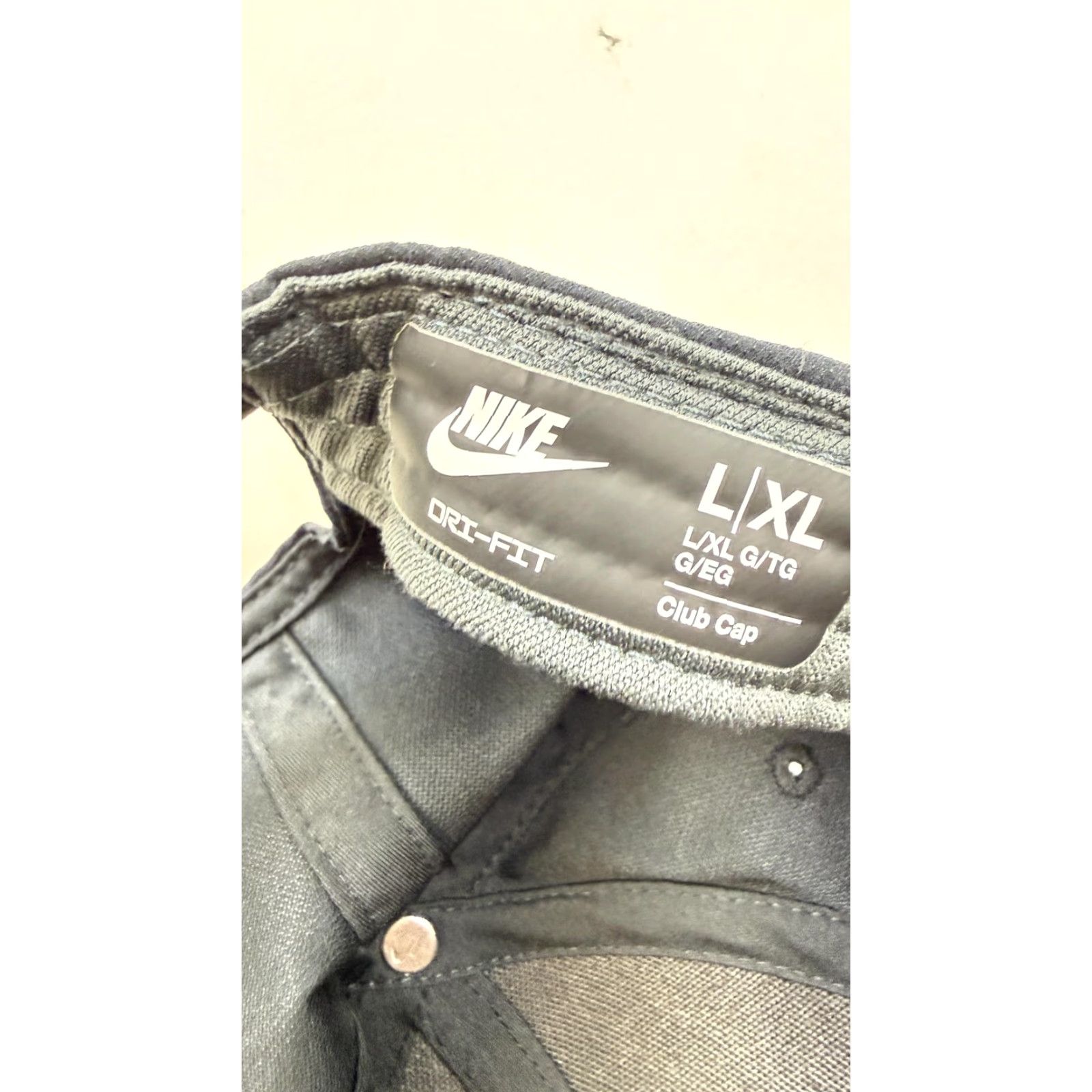 Nike Nike Hat Cap Snap Back Mens L/XL Black Dri-Fit Club Cap Golf Running Sportswear Size ONE SIZE - 4 Thumbnail