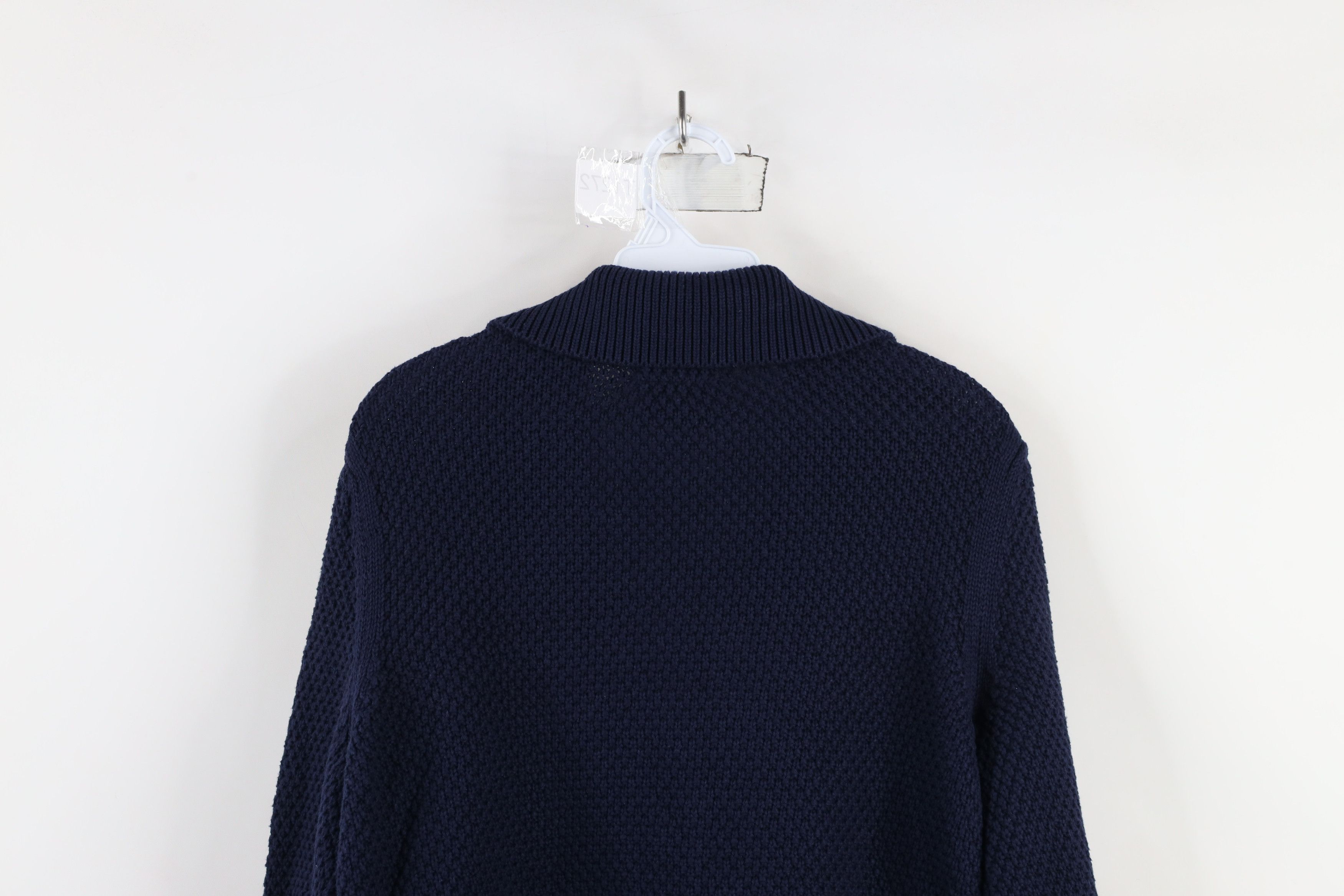 L.L. Bean × Vintage Vintage LL Bean Thermal Knit Blazer Cardigan Sweater Navy Size M / US 6-8 / IT 42-44 - 7 Thumbnail