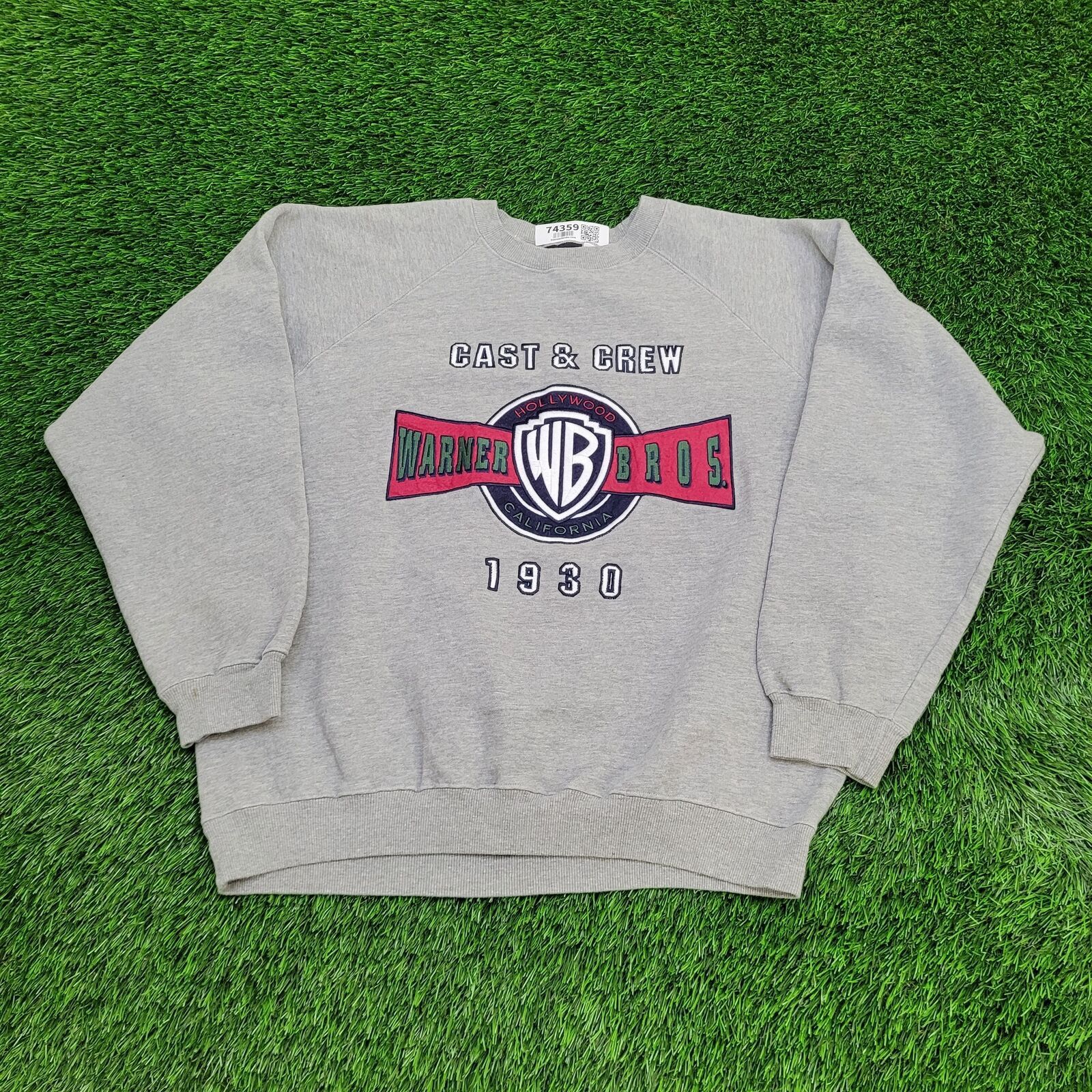 Vintage Vintage Warner-Bros Cropped Sweatshirt Large 24x24 Gray Crew Size US L / EU 52-54 / 3 - 1 Thumbnail